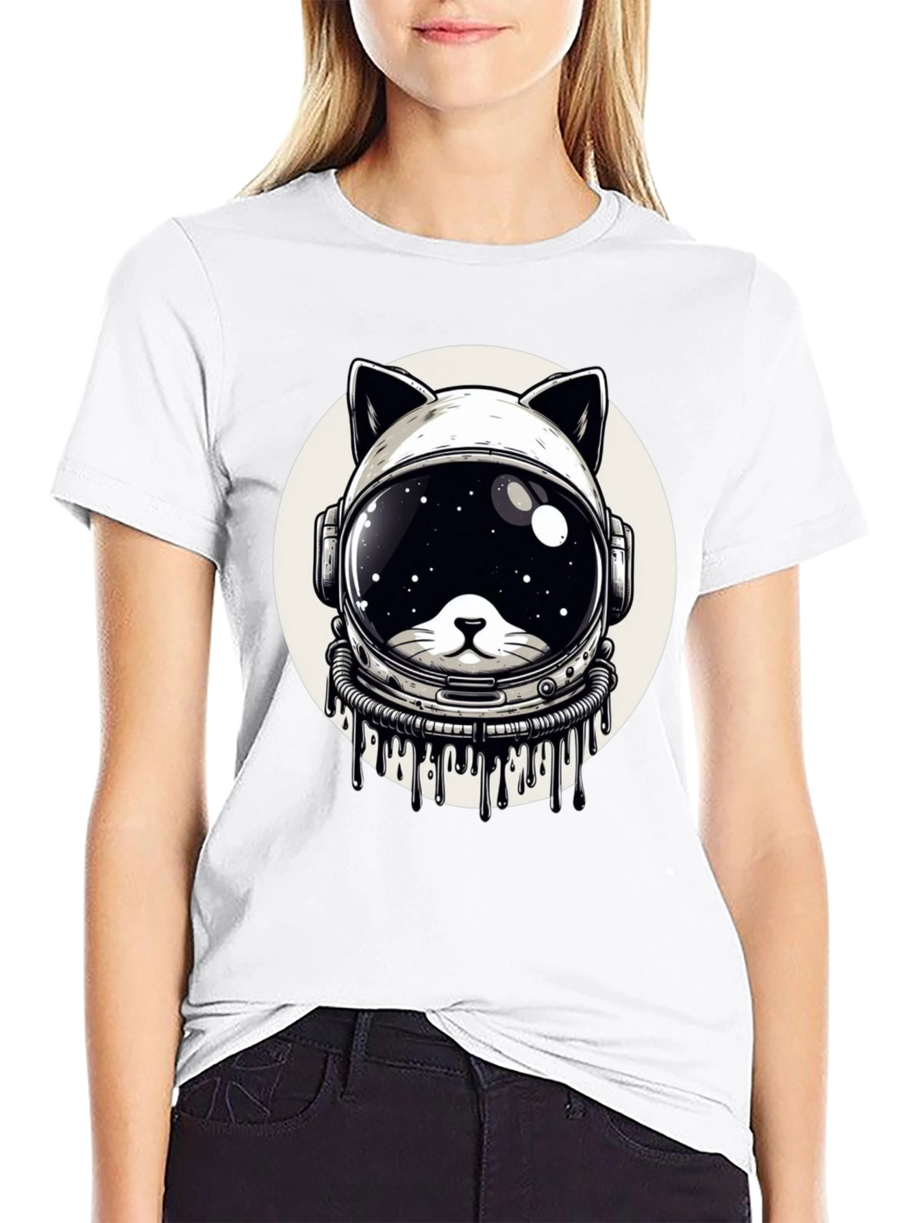 Cosmic Cat Astronaut T-Shirt - Galaxy Space Kitten Tee