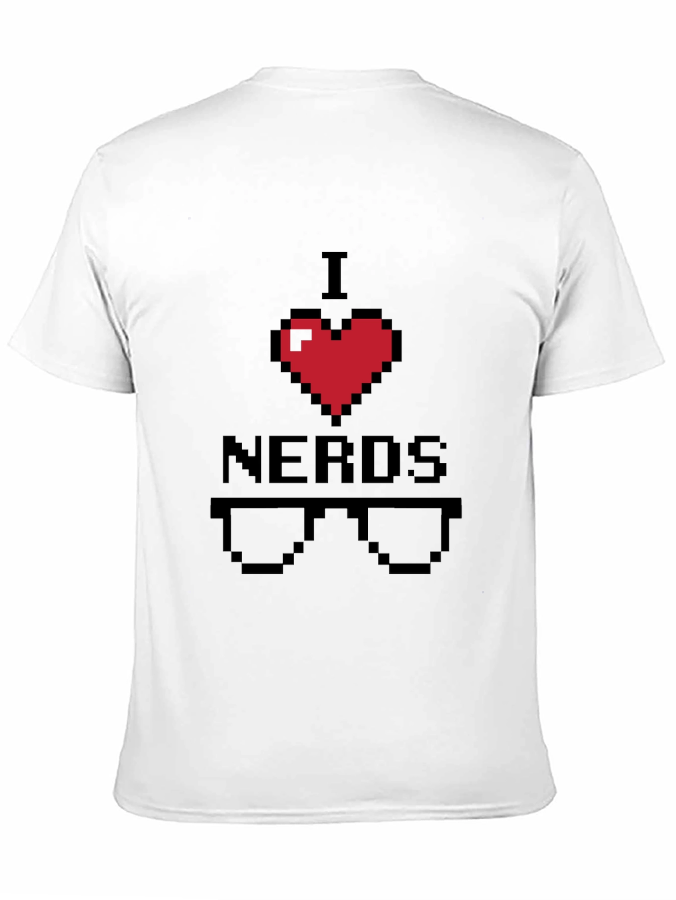 I Heart Nerds Pixel Art Black T-Shirt