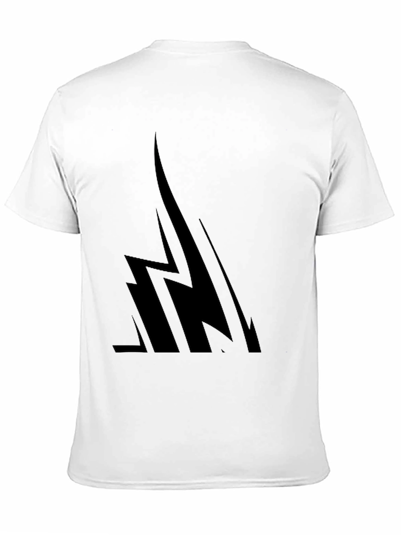 Mens Black Graphic Tee - Abstract Lightning Bolt Design