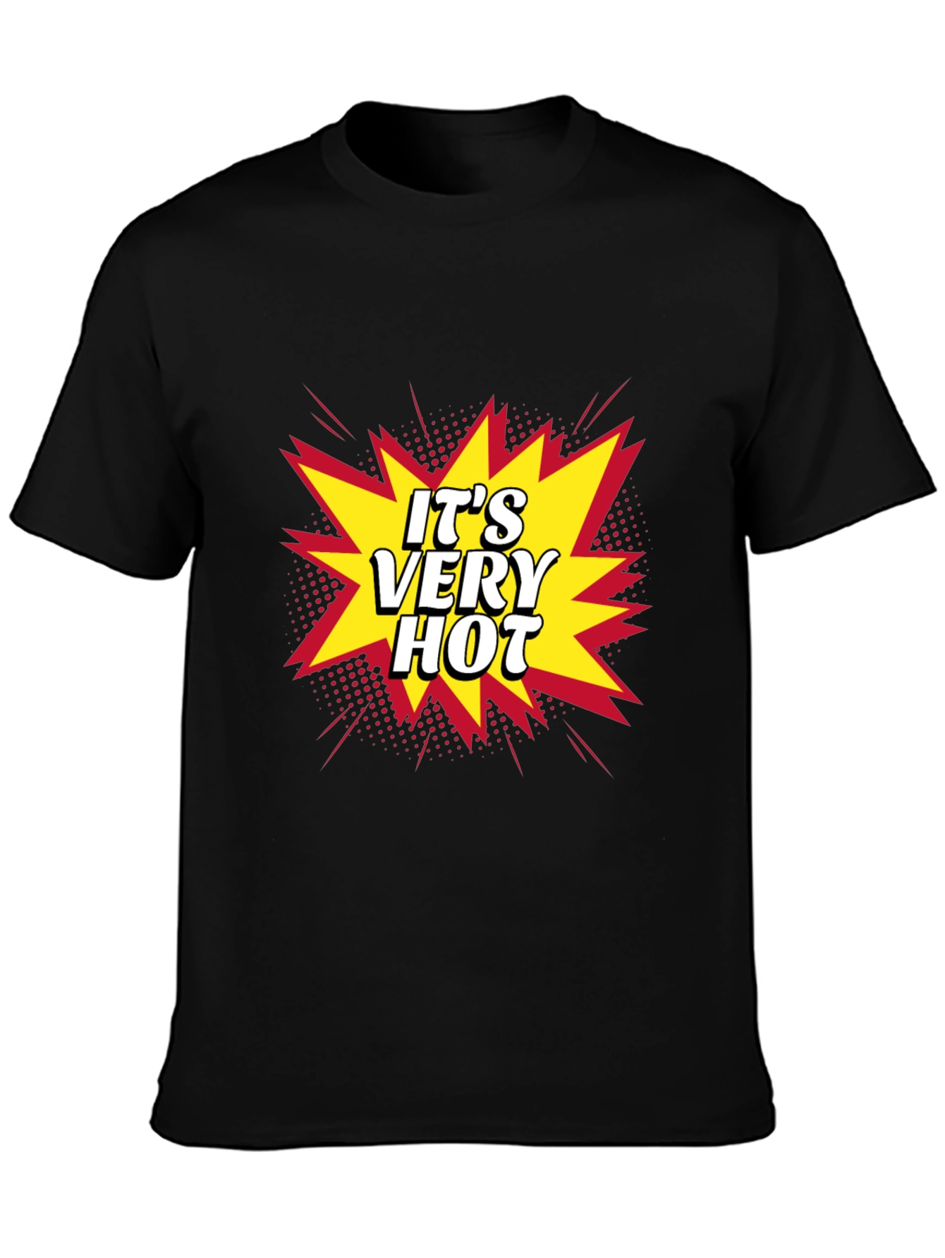 Its Very Hot! Graphic Print Black T-Shirt