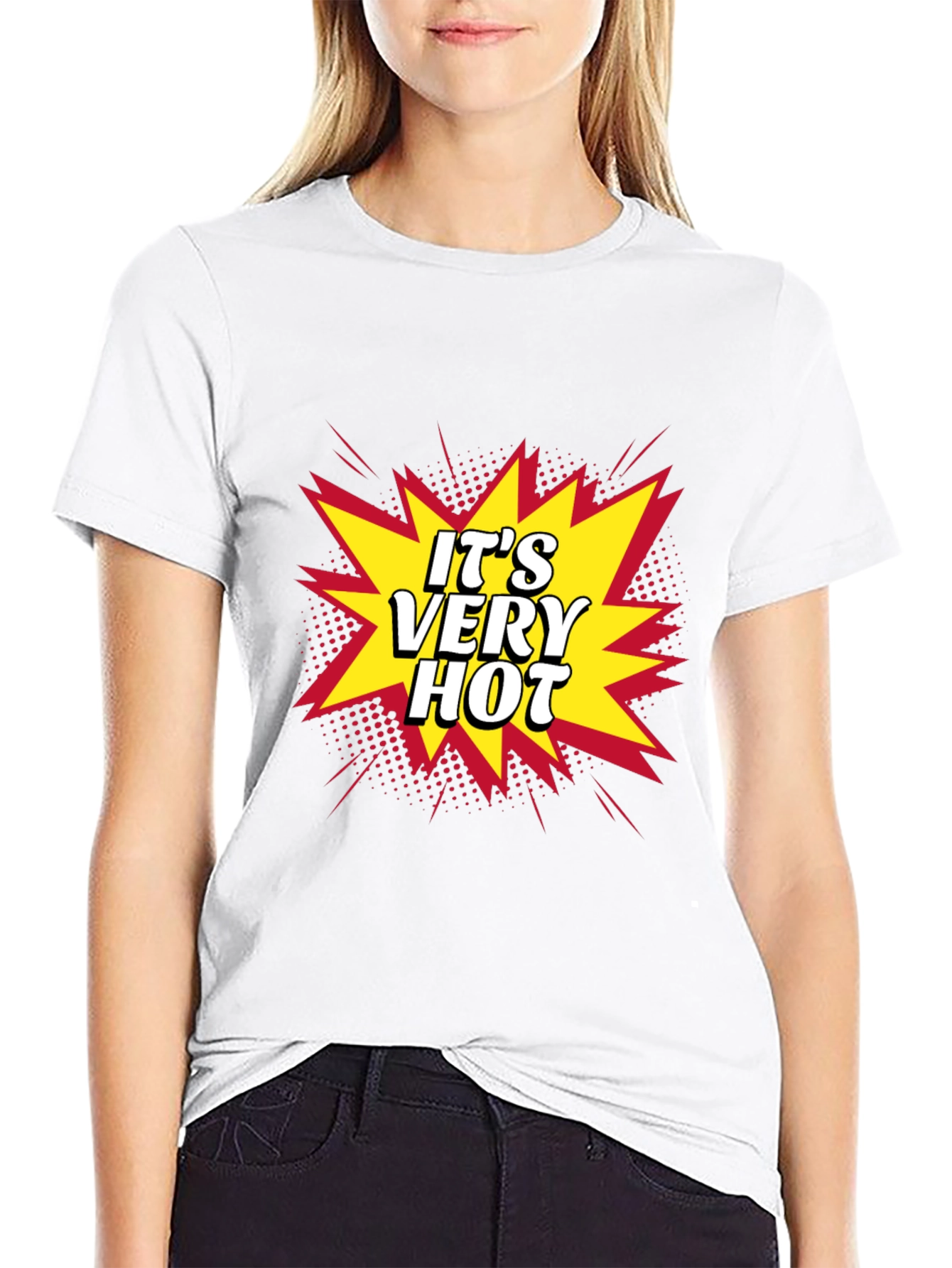 Its Very Hot! Graphic Print Black T-Shirt