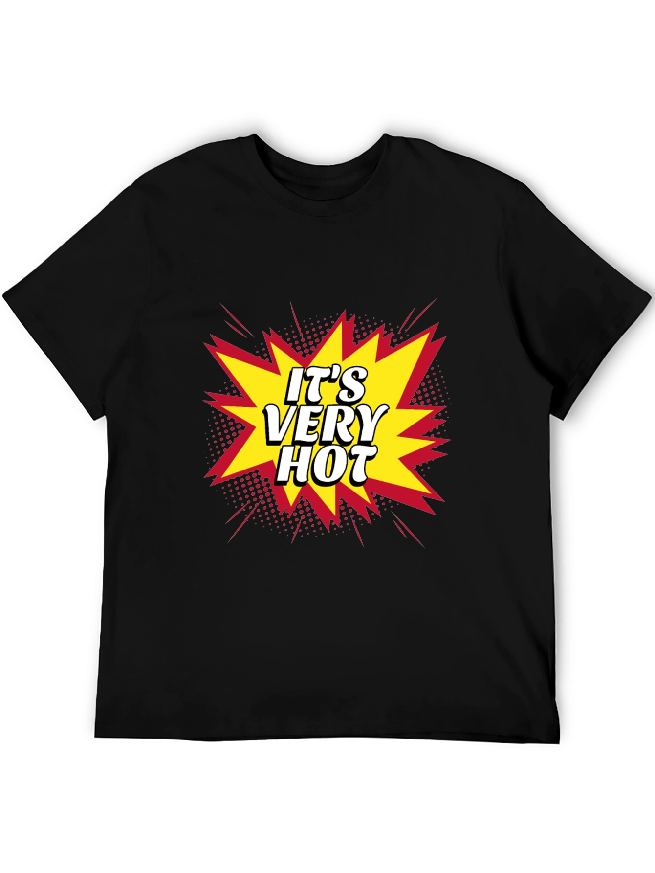 Its Very Hot! Graphic Print Black T-Shirt