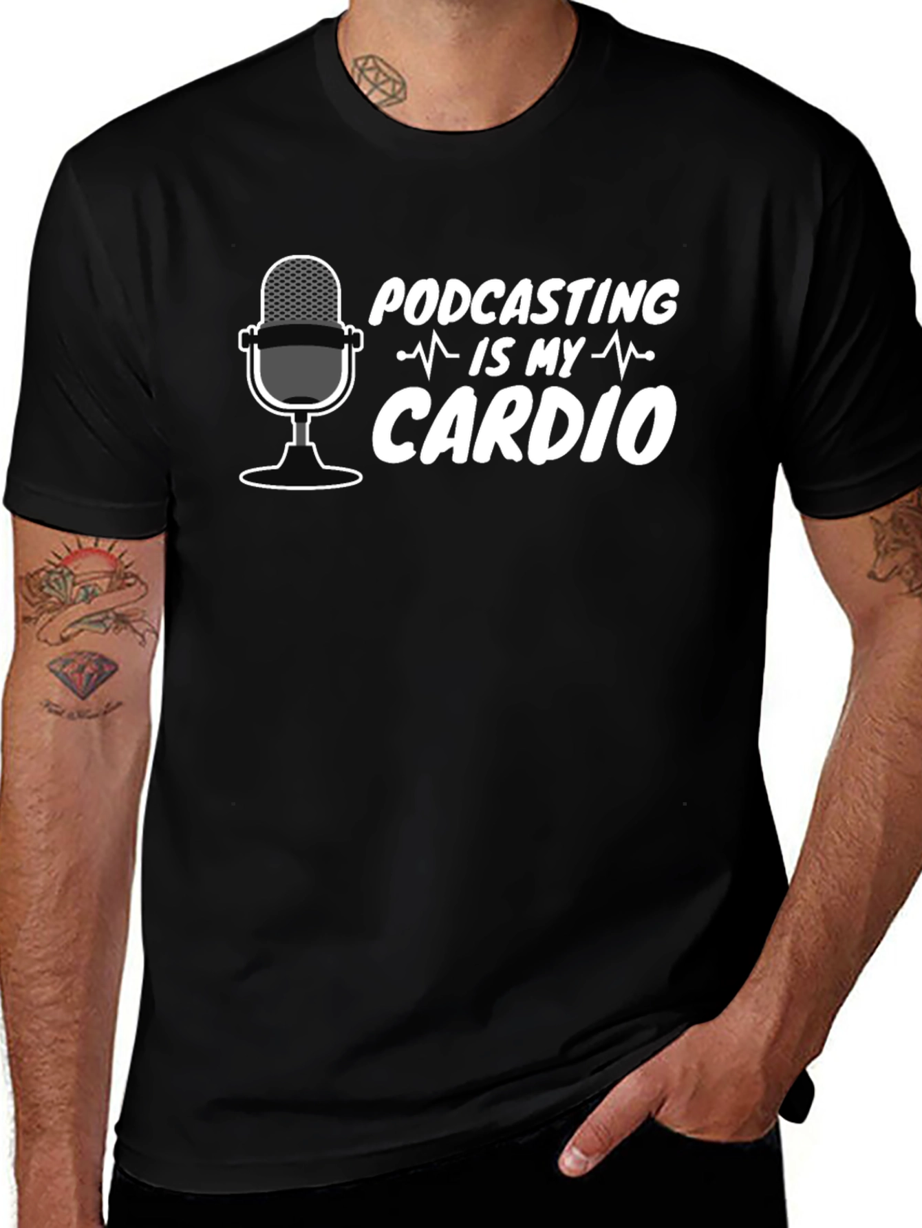 Podcasting is My Cardio T-Shirt - Funny Podcast Tee