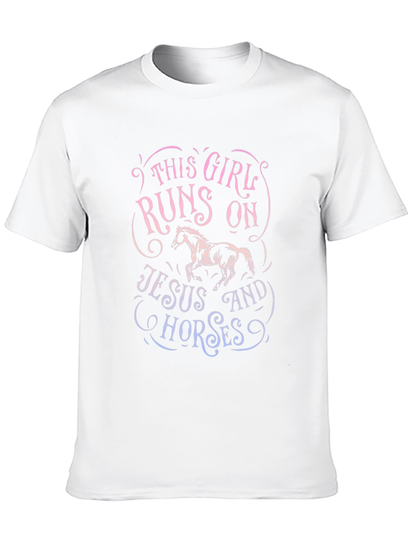 Girl Runs on Jesus and Horses Graphic Tee