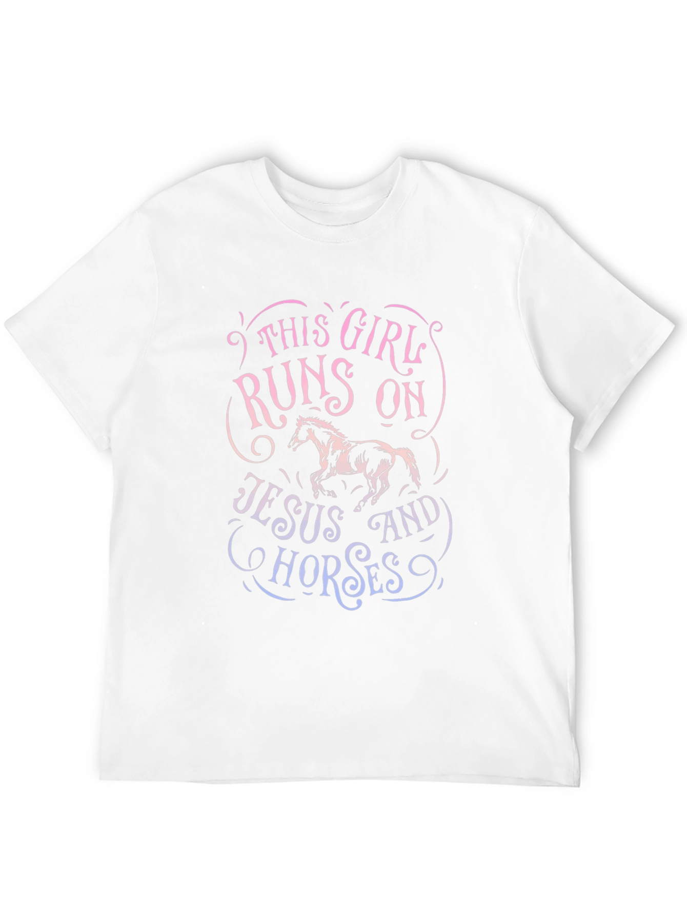 Girl Runs on Jesus and Horses Graphic Tee