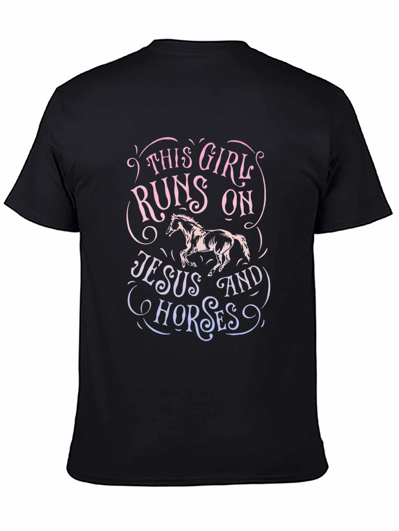 Girl Runs on Jesus and Horses Graphic Tee