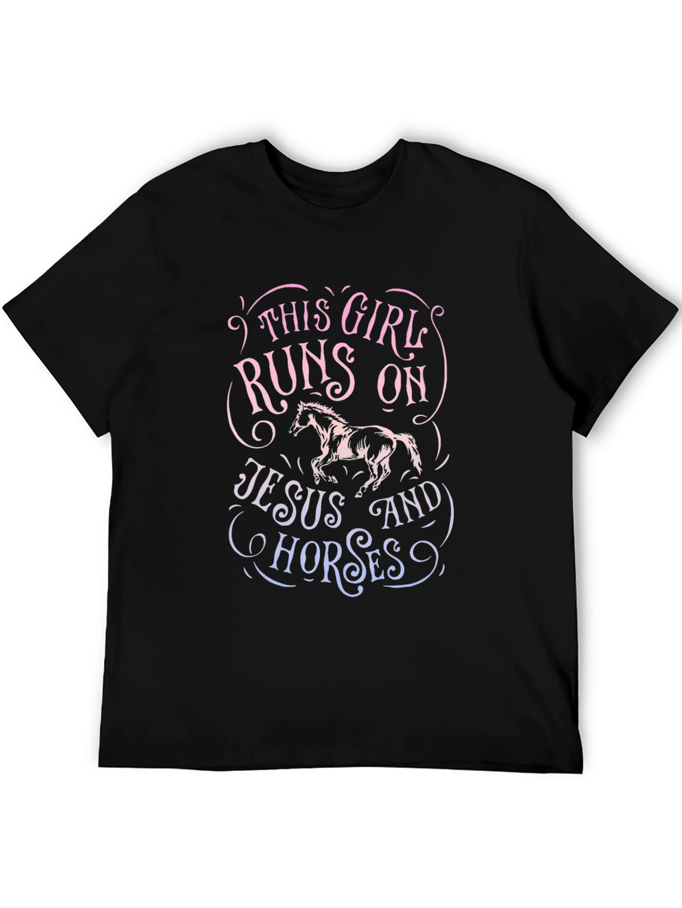 Girl Runs on Jesus and Horses Graphic Tee