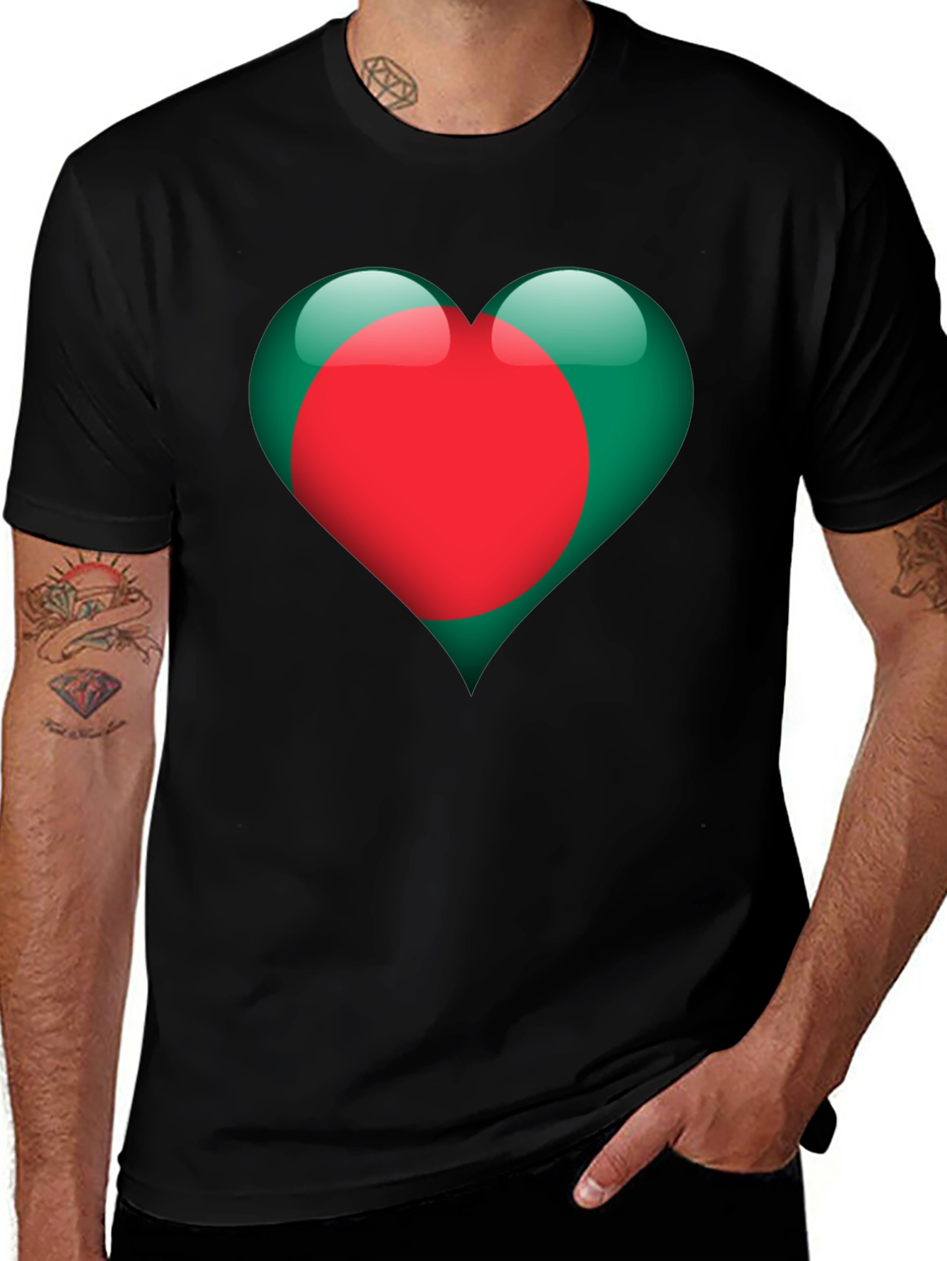 Bangladesh Heart Flag Graphic T-Shirt