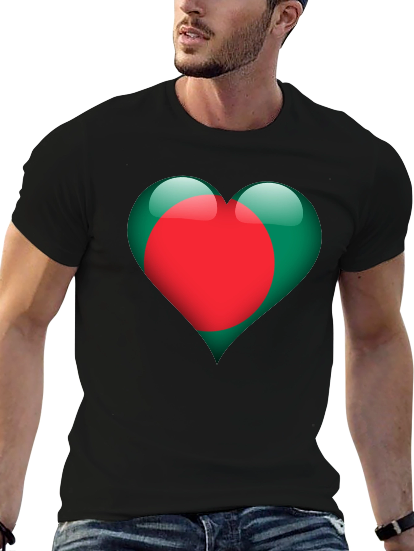 Bangladesh Heart Flag Graphic T-Shirt