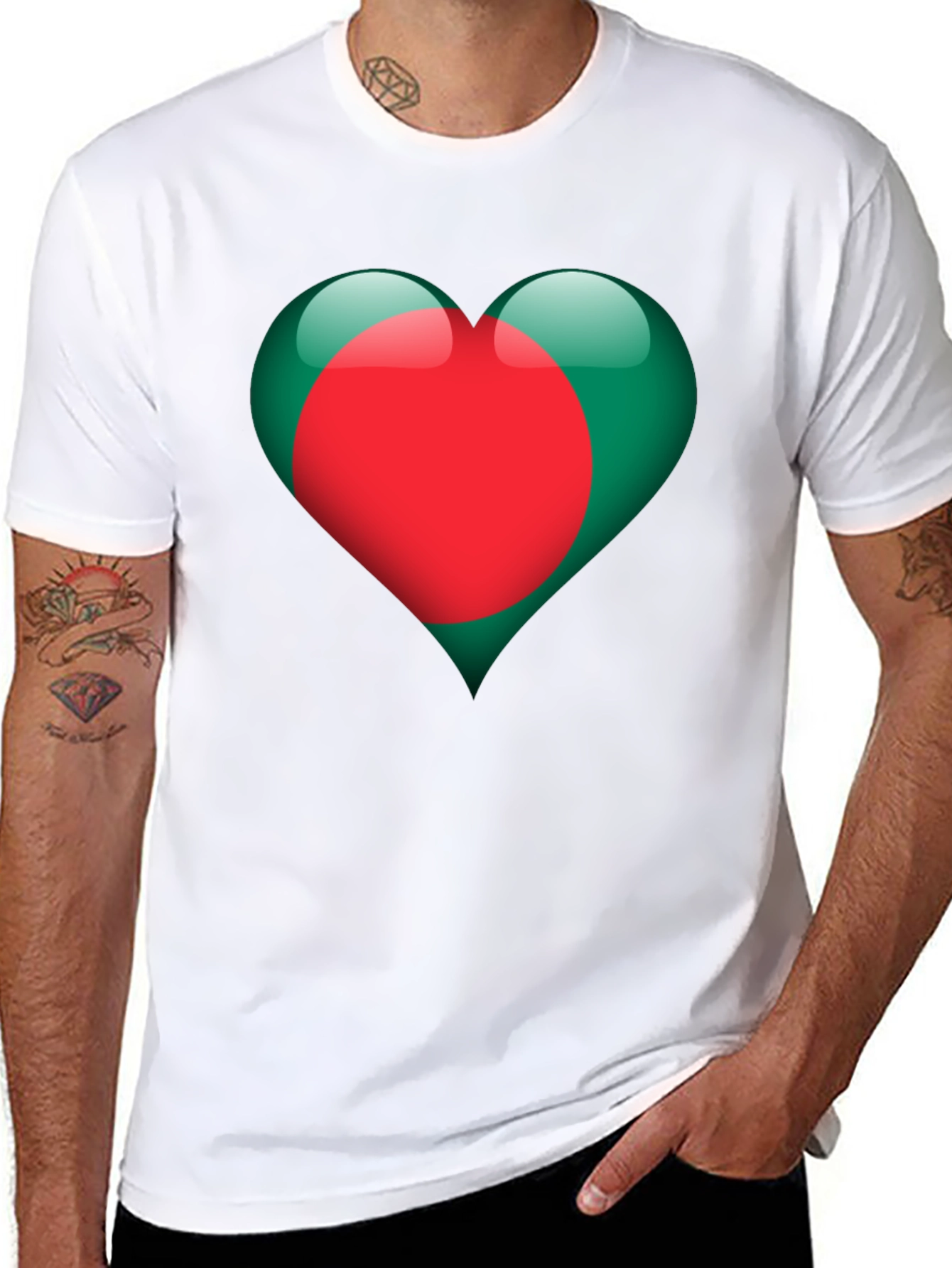 Bangladesh Heart Flag Graphic T-Shirt