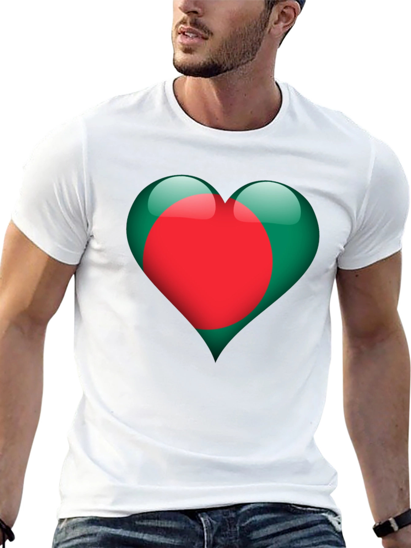 Bangladesh Heart Flag Graphic T-Shirt