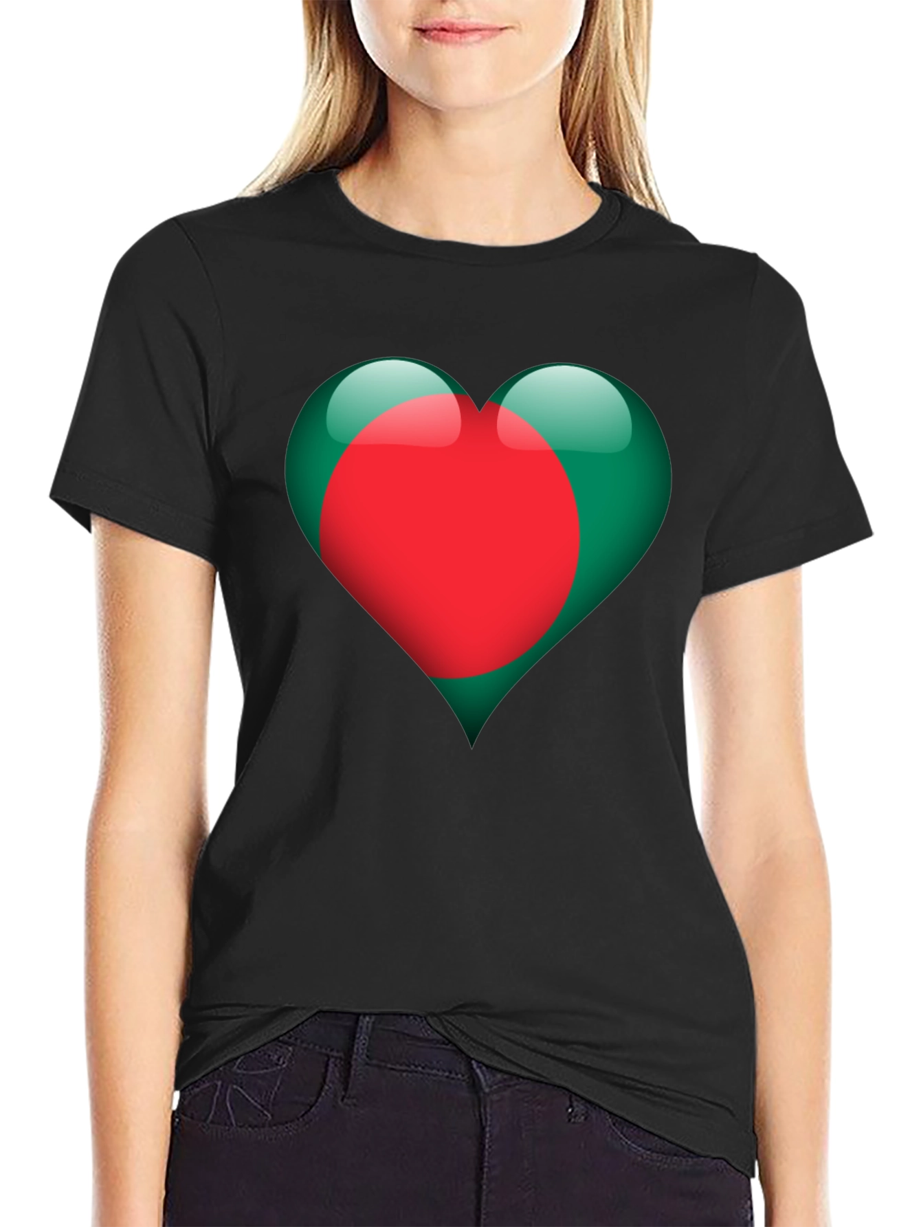 Bangladesh Heart Flag Graphic T-Shirt