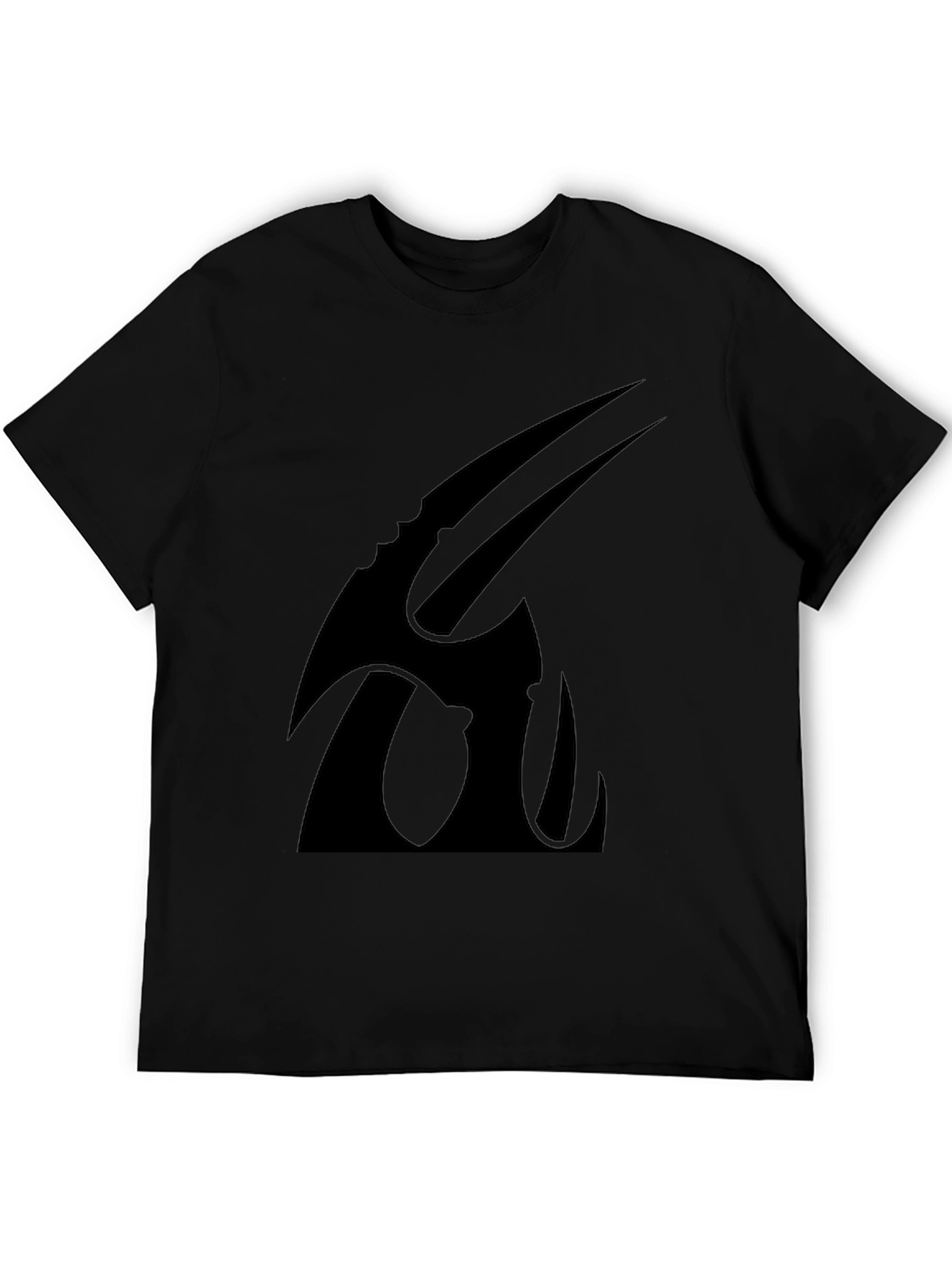 Mens Black Graphic Tee - Abstract Design