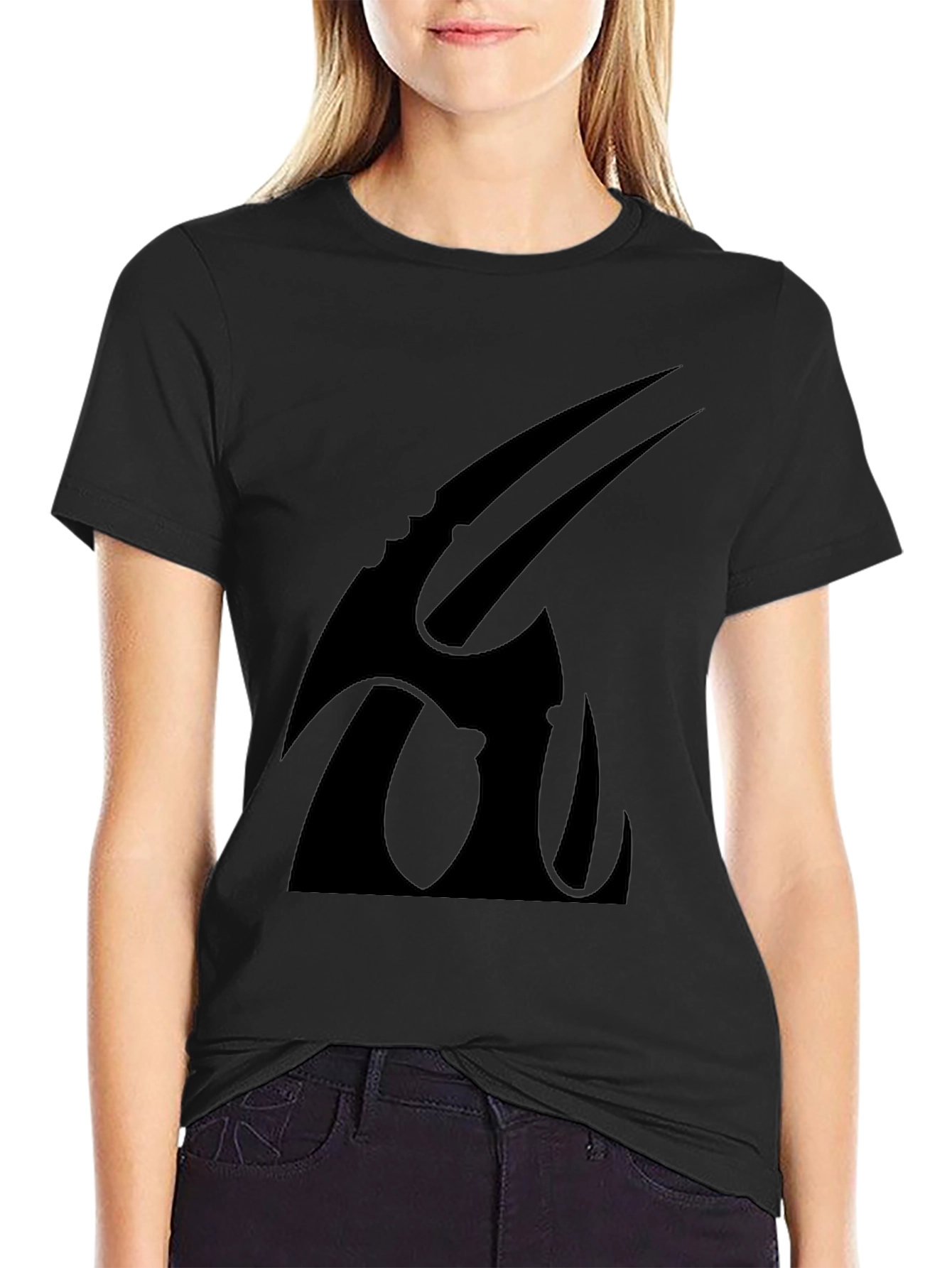 Mens Black Graphic Tee - Abstract Design