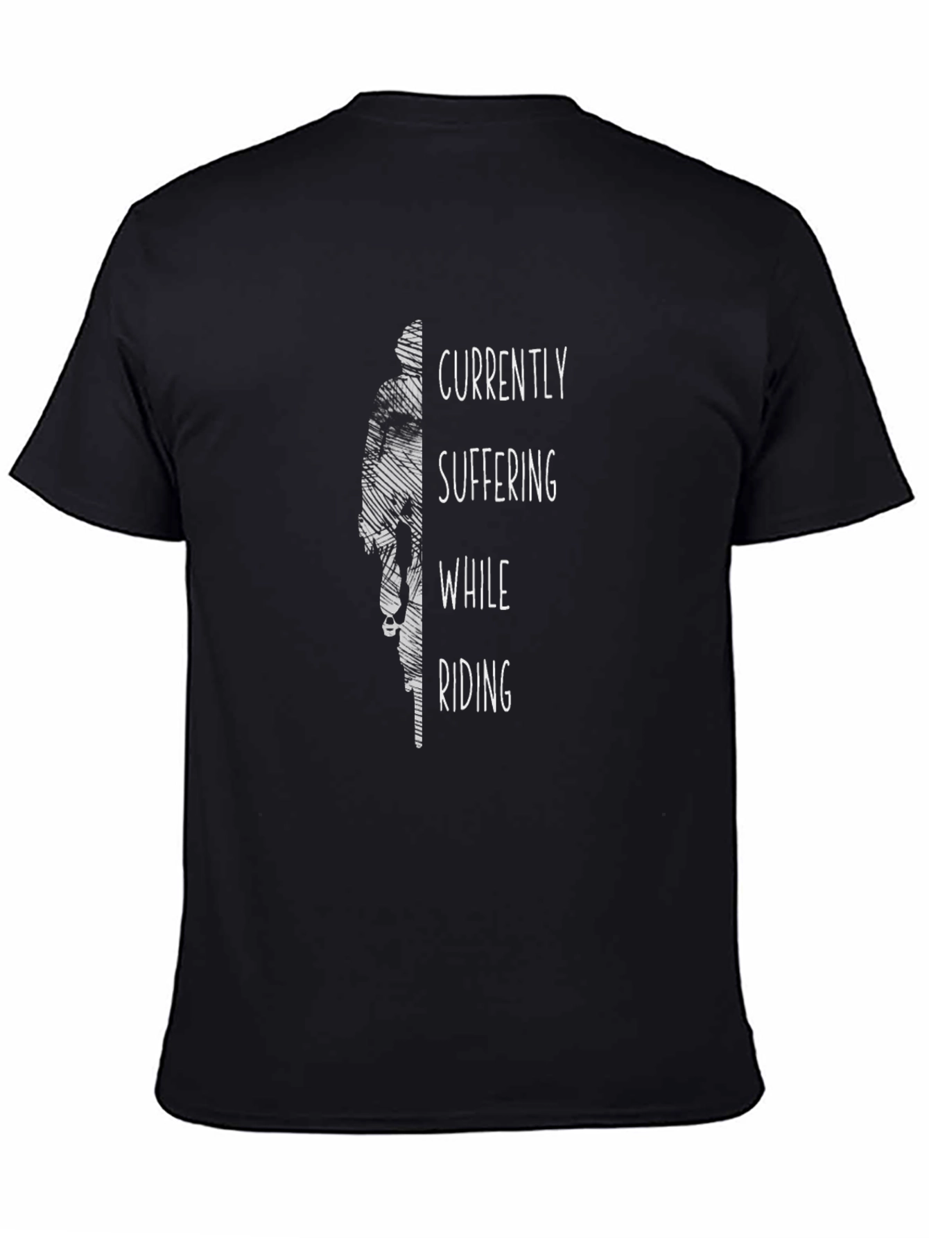 Suffering While Riding Graphic Tee - Black Casual T-Shirt