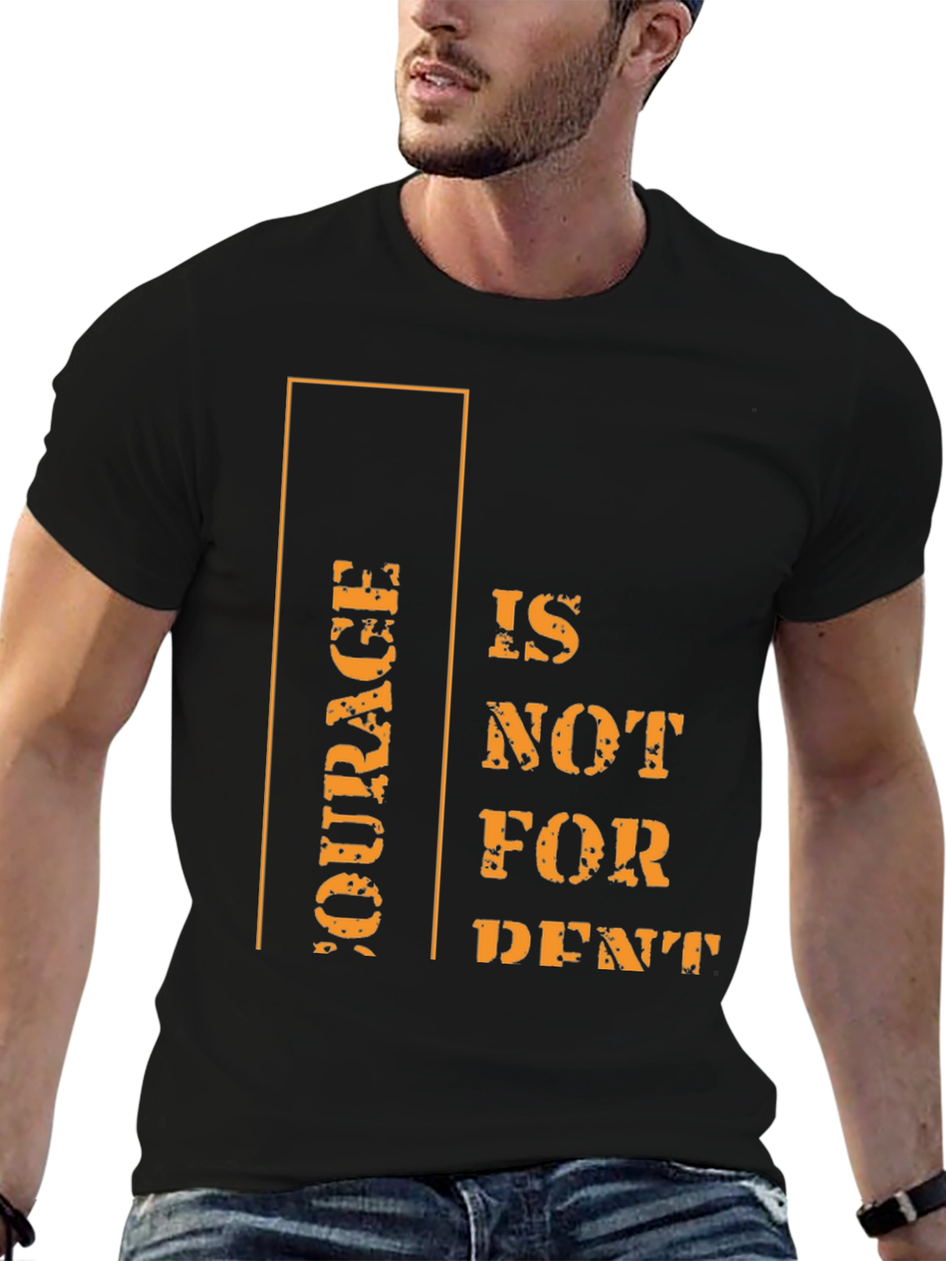 Courage Motivational Graphic Tee - Black