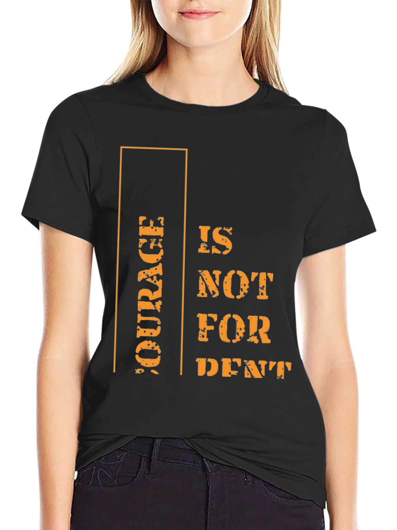 Courage Motivational Graphic Tee - Black