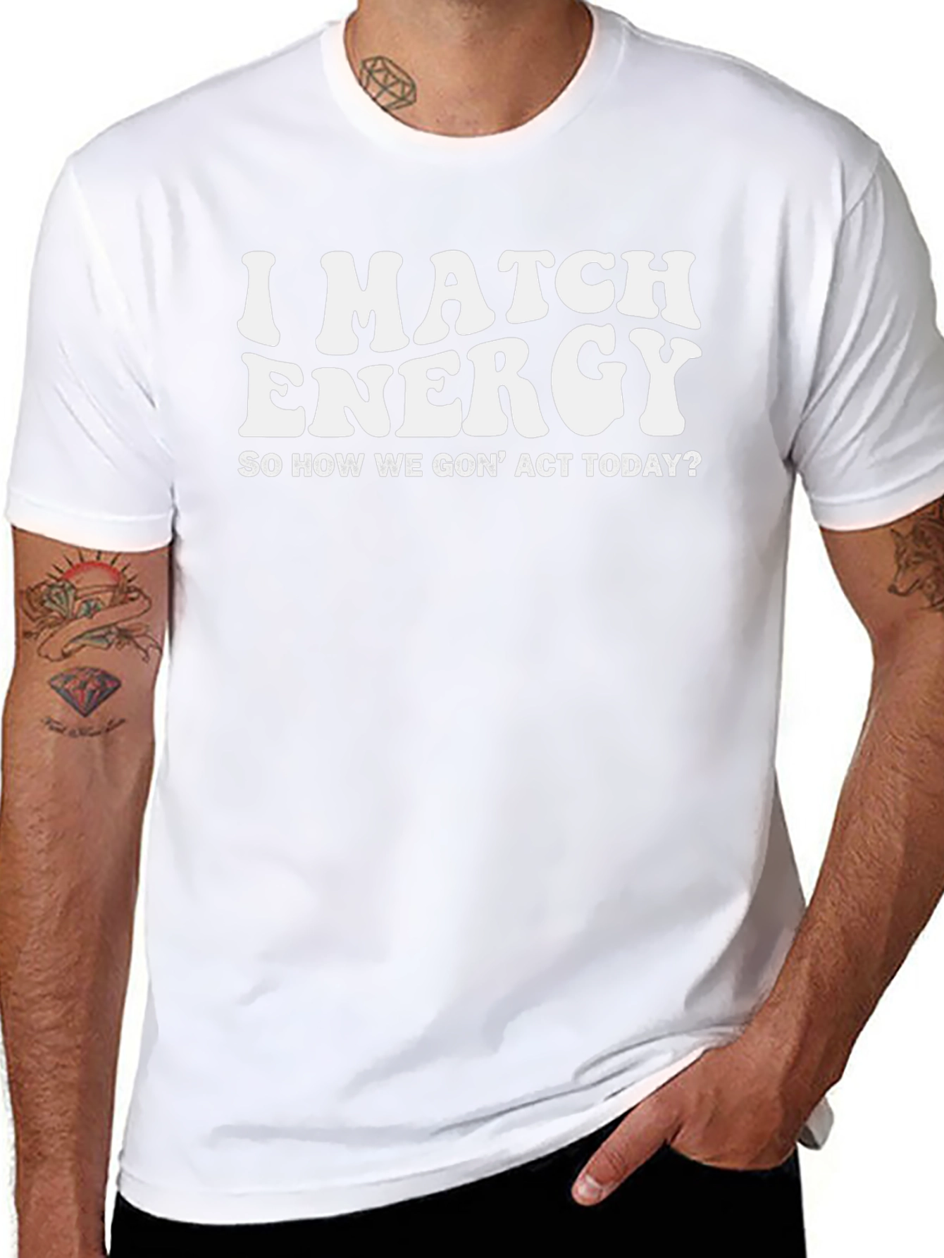 I Match Energy Black Graphic T-Shirt