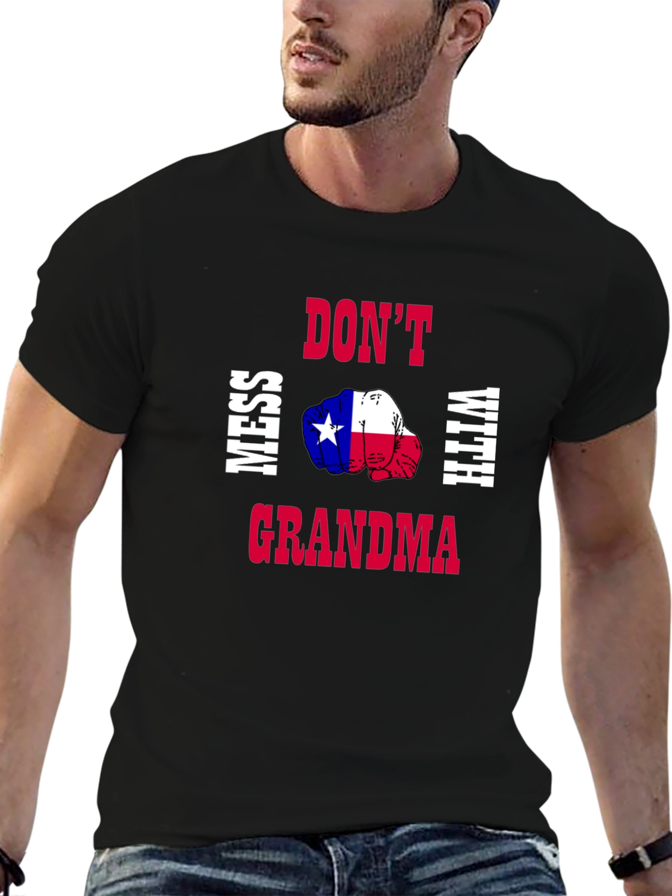 Dont Mess With Grandma Texas Flag Fist T-Shirt