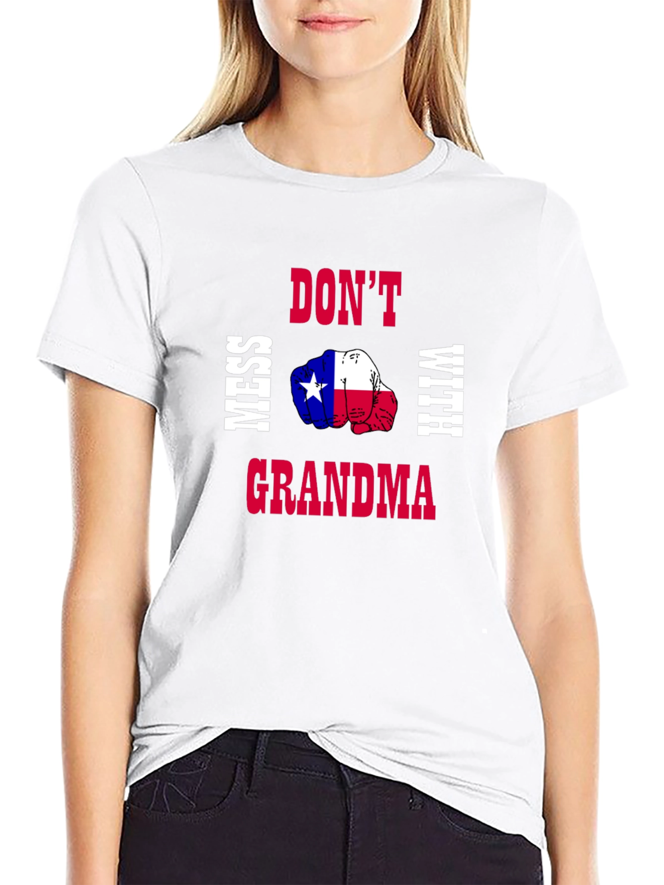 Dont Mess With Grandma Texas Flag Fist T-Shirt