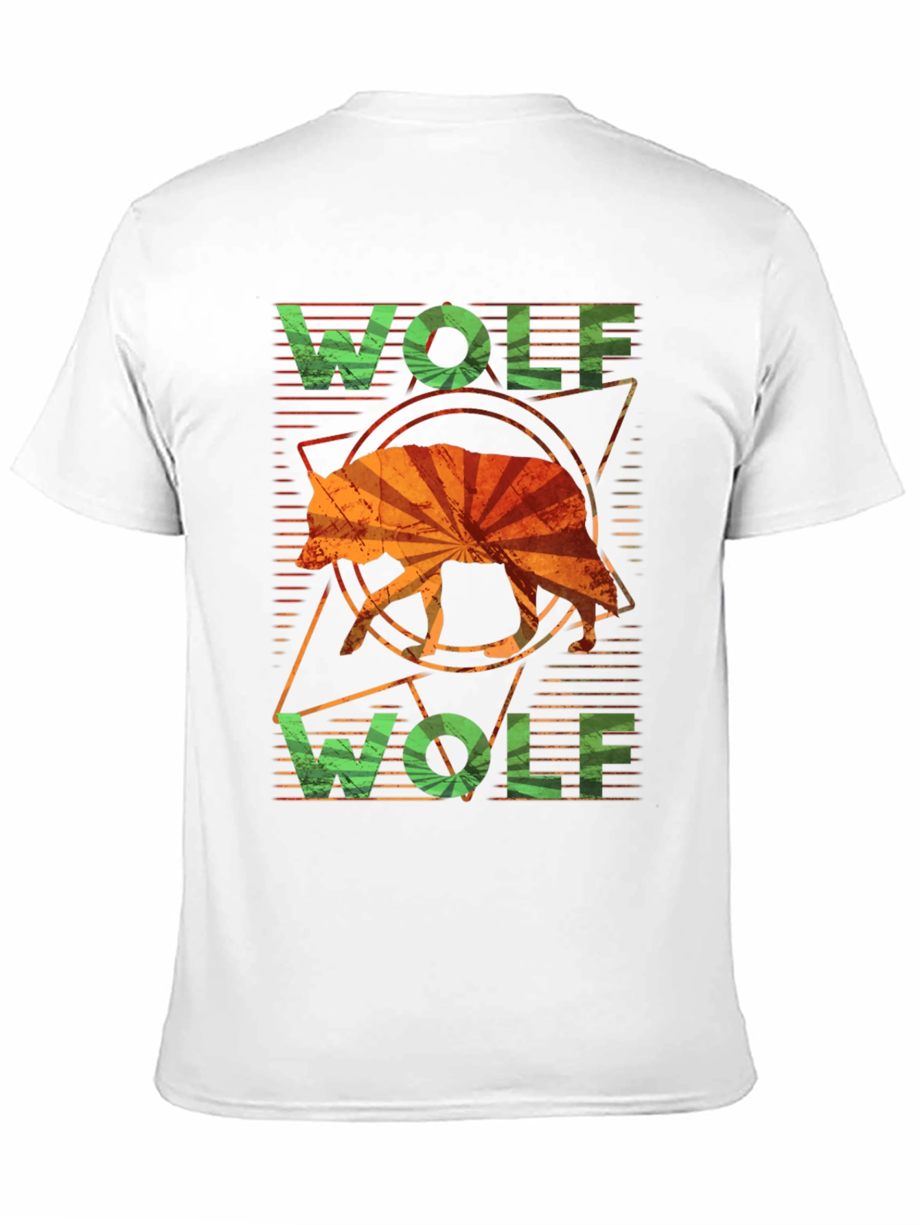 Geometric Wolf Graphic Tee - Stylish Mens Casual T-Shirt