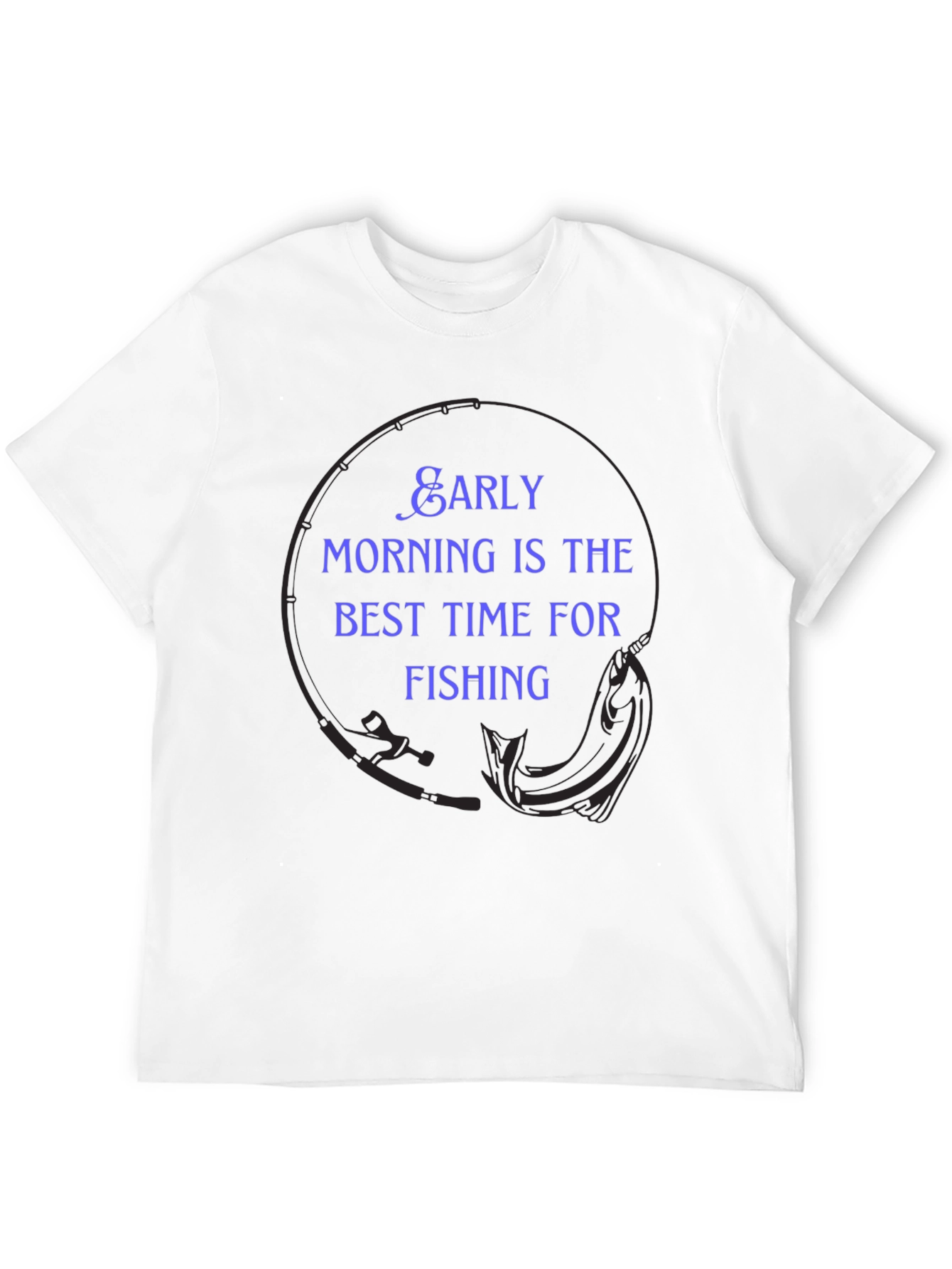 Early Morning Fishing Black T-Shirt