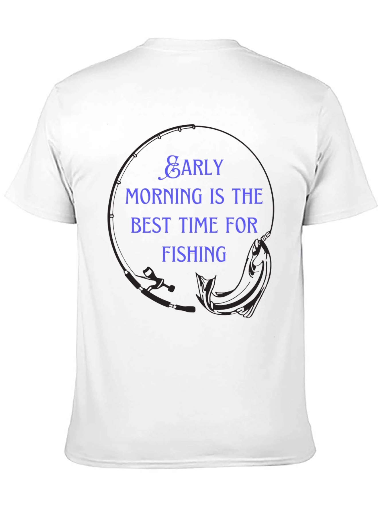Early Morning Fishing Black T-Shirt