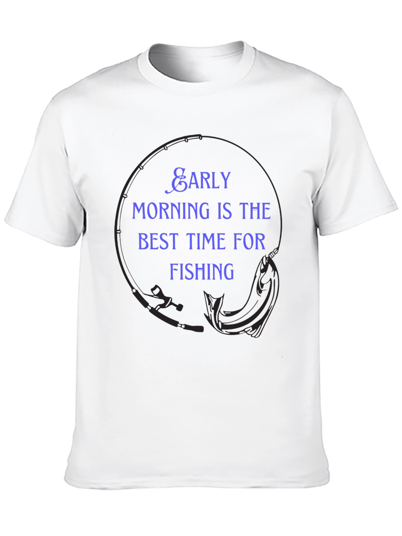 Early Morning Fishing Black T-Shirt