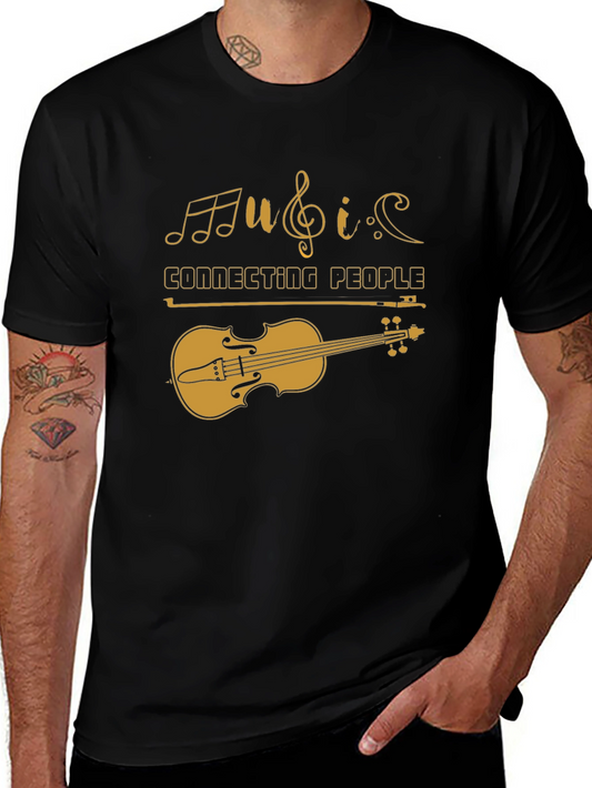 Music Connecting People Black T-Shirt
