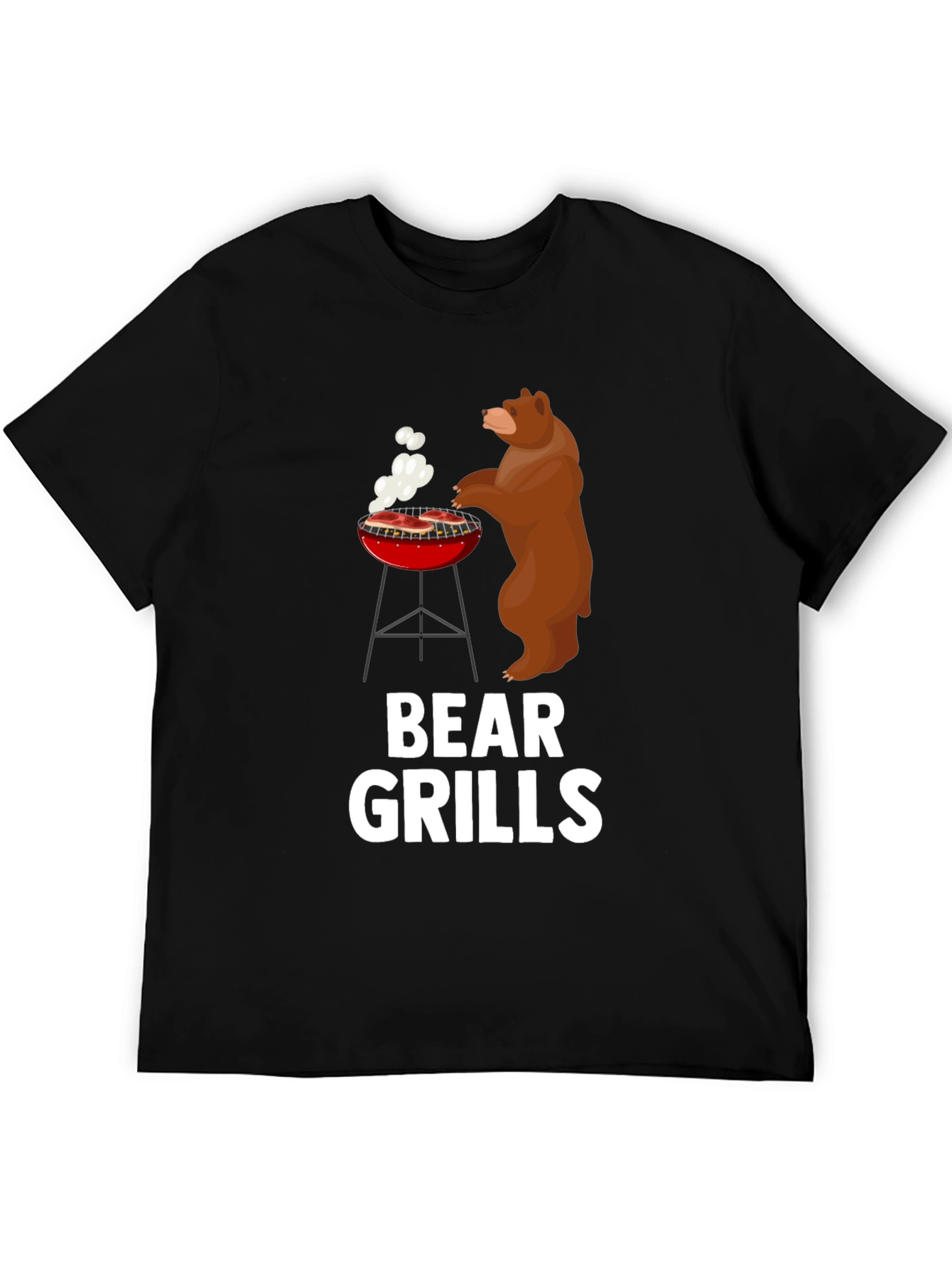 Bear Grills BBQ Graphic Tee - Funny Mens T-Shirt