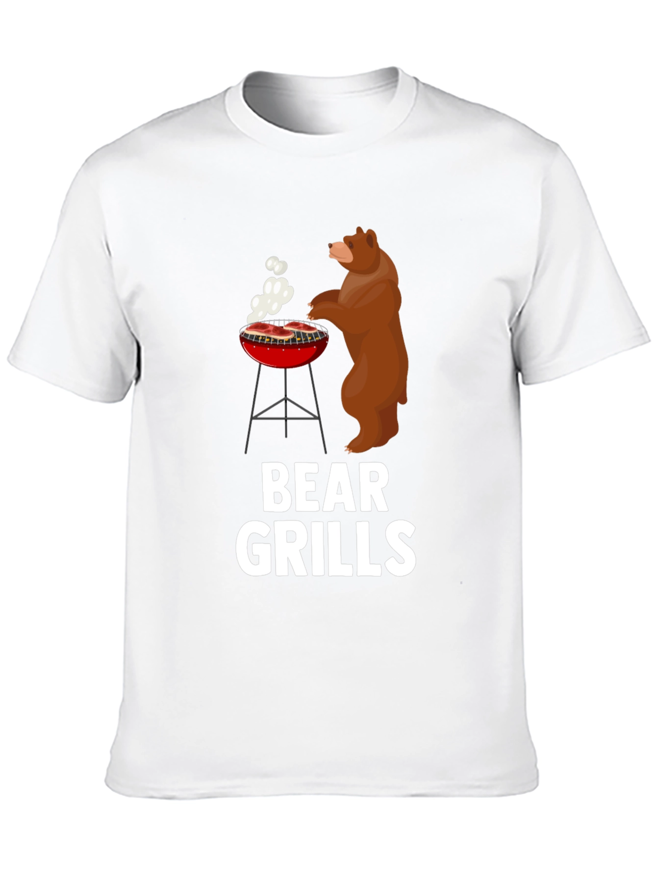 Bear Grills BBQ Graphic Tee - Funny Mens T-Shirt