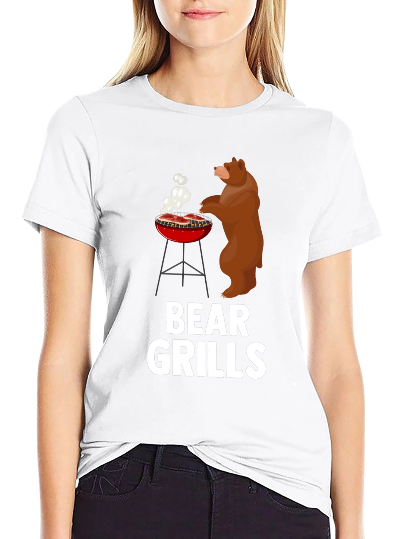 Bear Grills BBQ Graphic Tee - Funny Mens T-Shirt