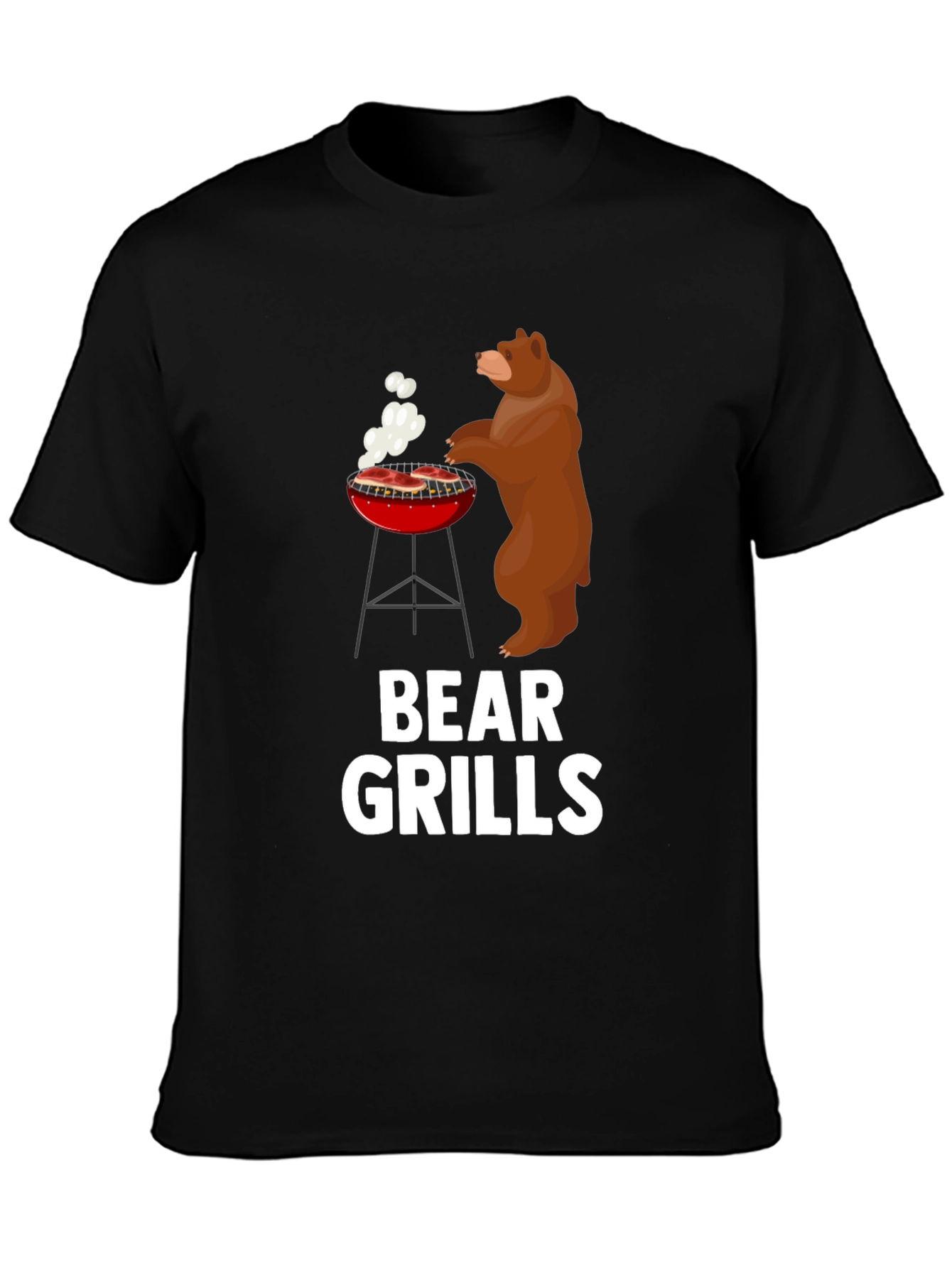 Bear Grills BBQ Graphic Tee - Funny Mens T-Shirt