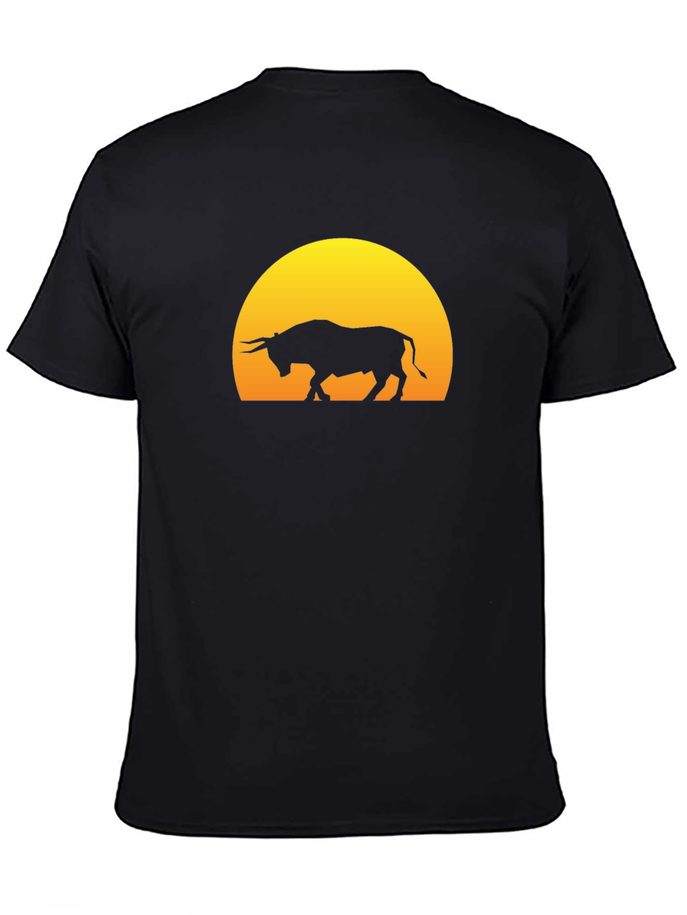 Bull Silhouette Graphic Tee - Black
