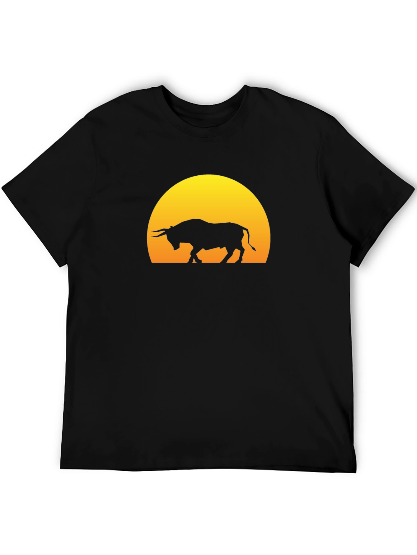 Bull Silhouette Graphic Tee - Black