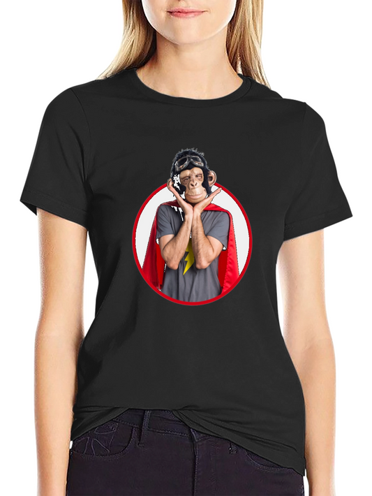 Superhero Monkey Graphic T-Shirt - Black
