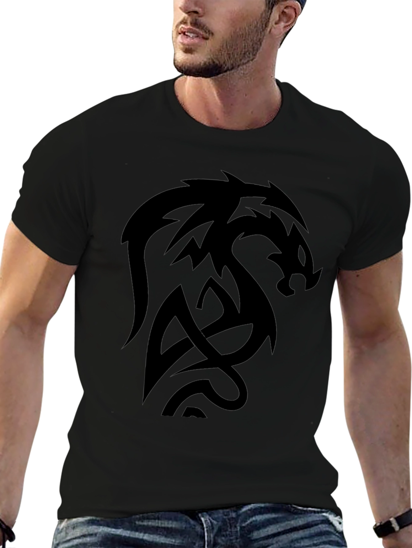 Black Dragon Graphic Tee - Mens Casual Shirt