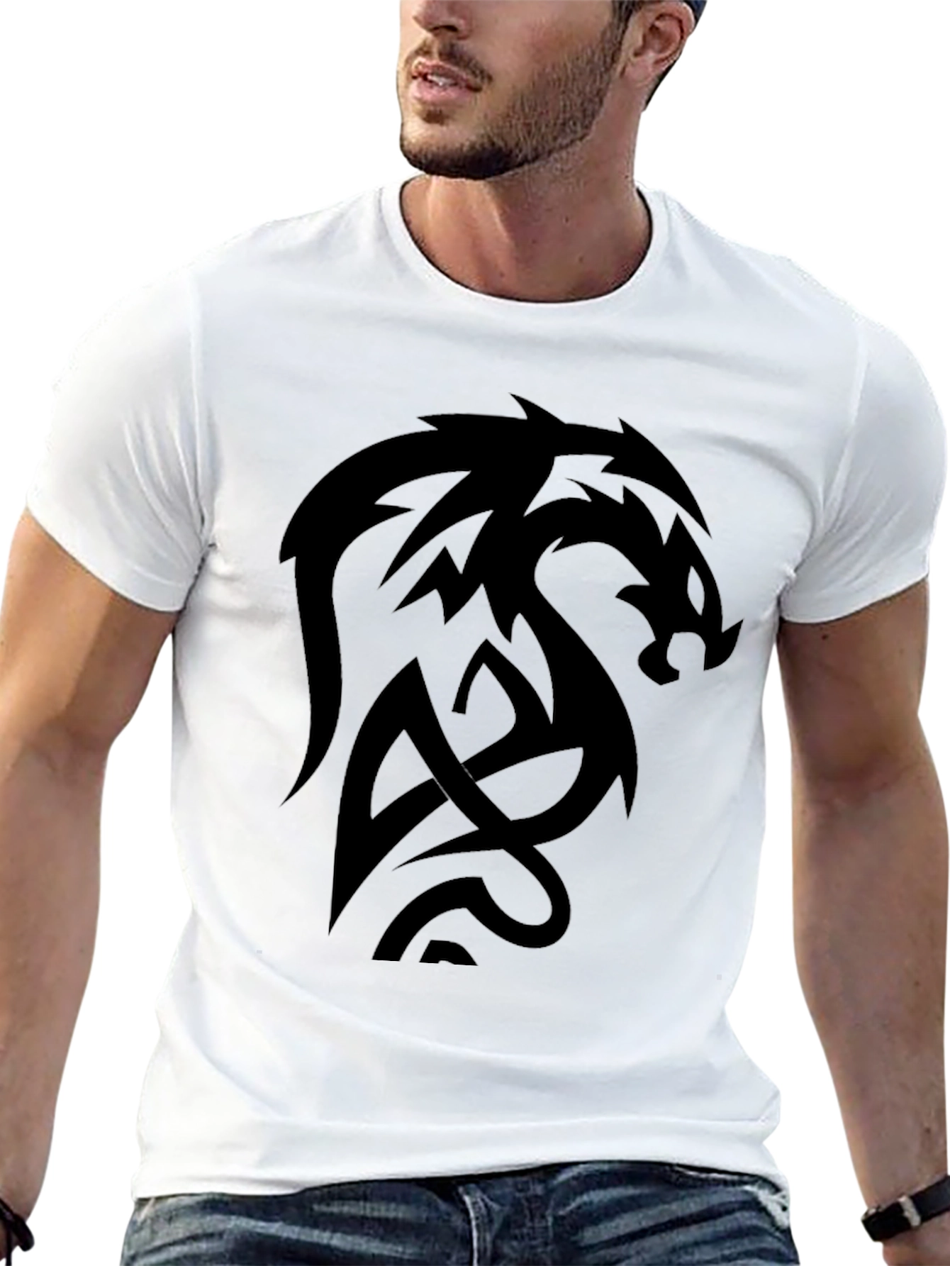 Black Dragon Graphic Tee - Mens Casual Shirt