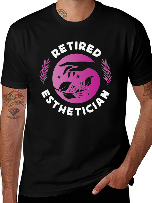 Retired Esthetician T-Shirt: Hand & Floral Design