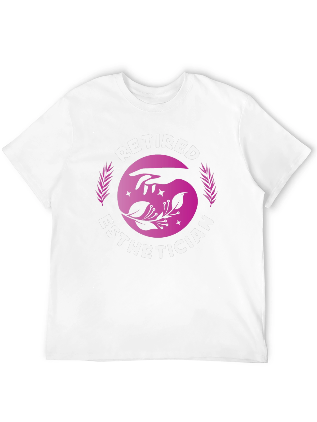 Retired Esthetician T-Shirt: Hand & Floral Design