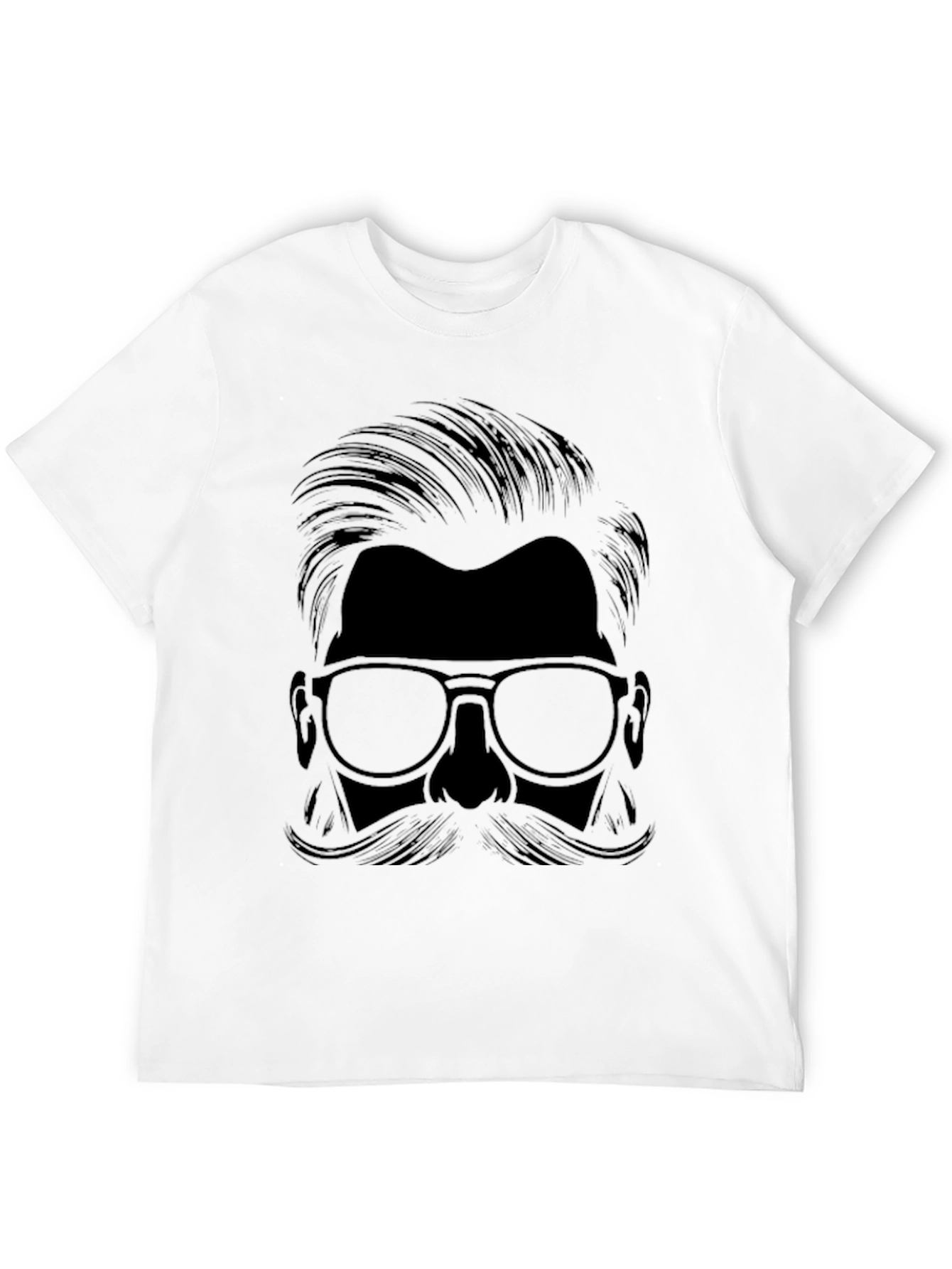 Mens Black Mustache Graphic T-Shirt