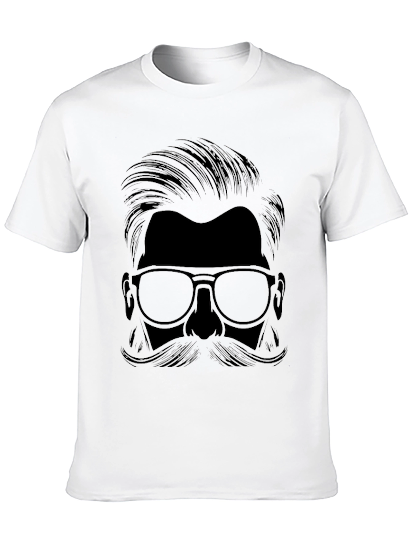 Mens Black Mustache Graphic T-Shirt
