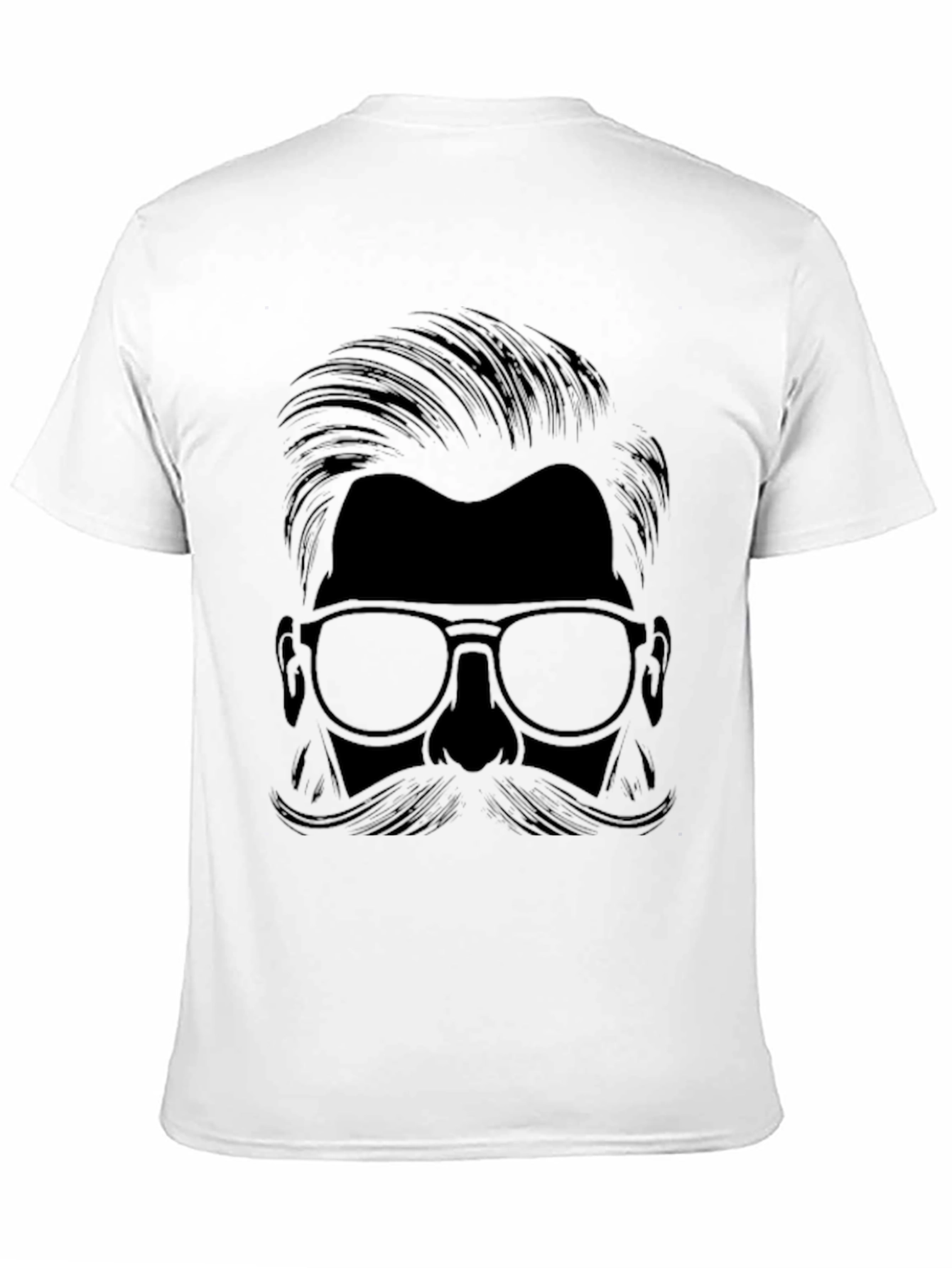 Mens Black Mustache Graphic T-Shirt