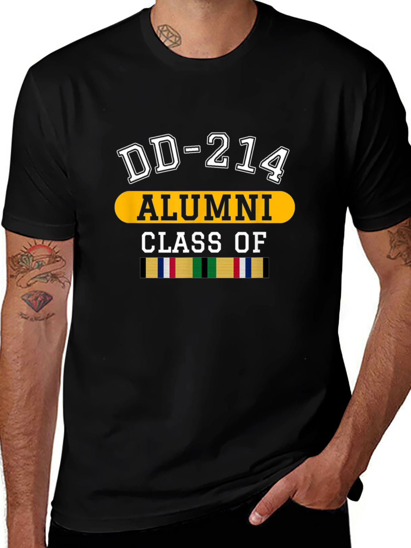 DD-214 Alumni Black Graphic T-Shirt
