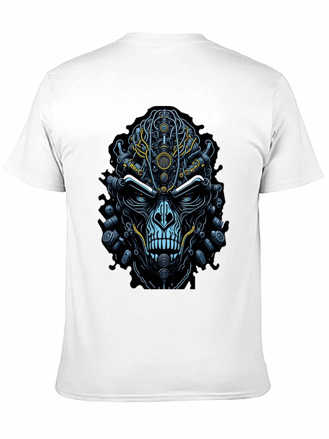 Steampunk Skull Graphic T-Shirt - Edgy Robot Design