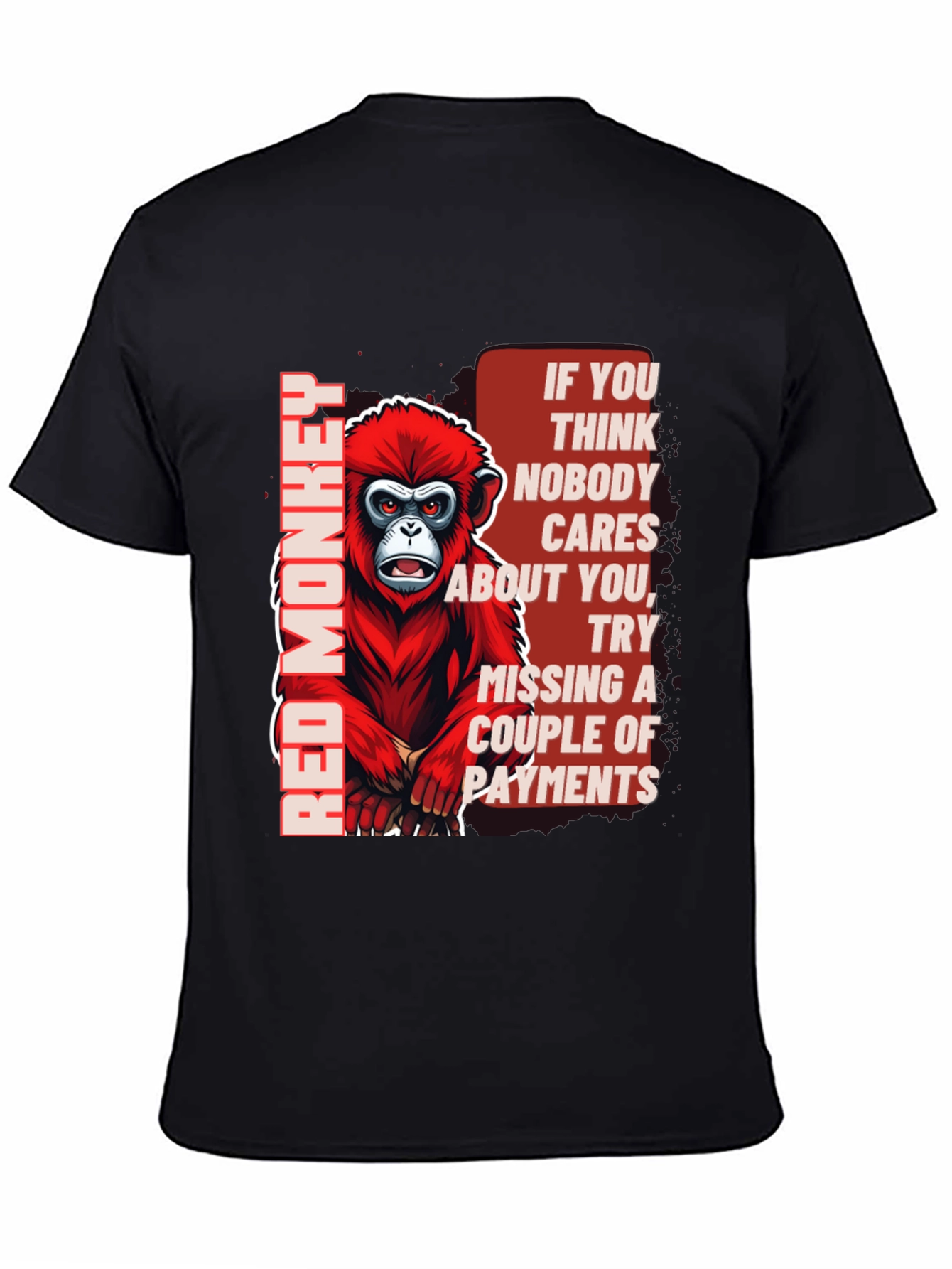 Red Monkey Graphic T-Shirt - Funny Sarcastic Tee