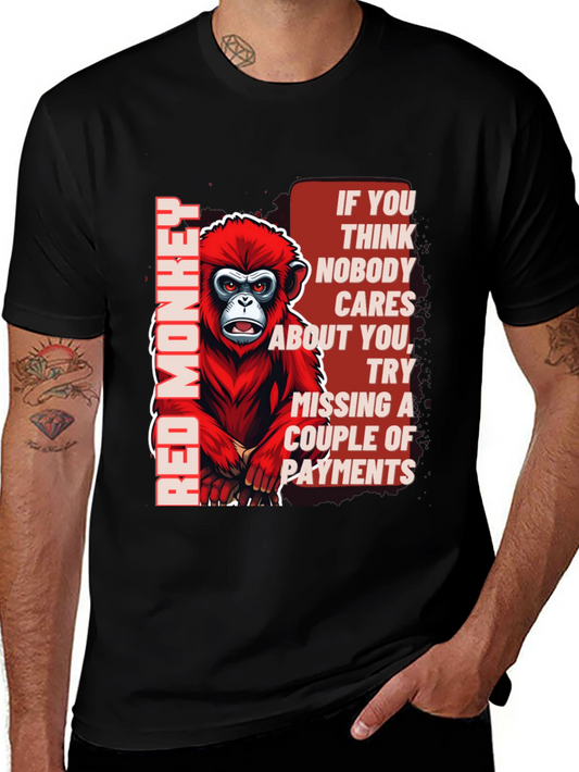 Red Monkey Graphic T-Shirt - Funny Sarcastic Tee