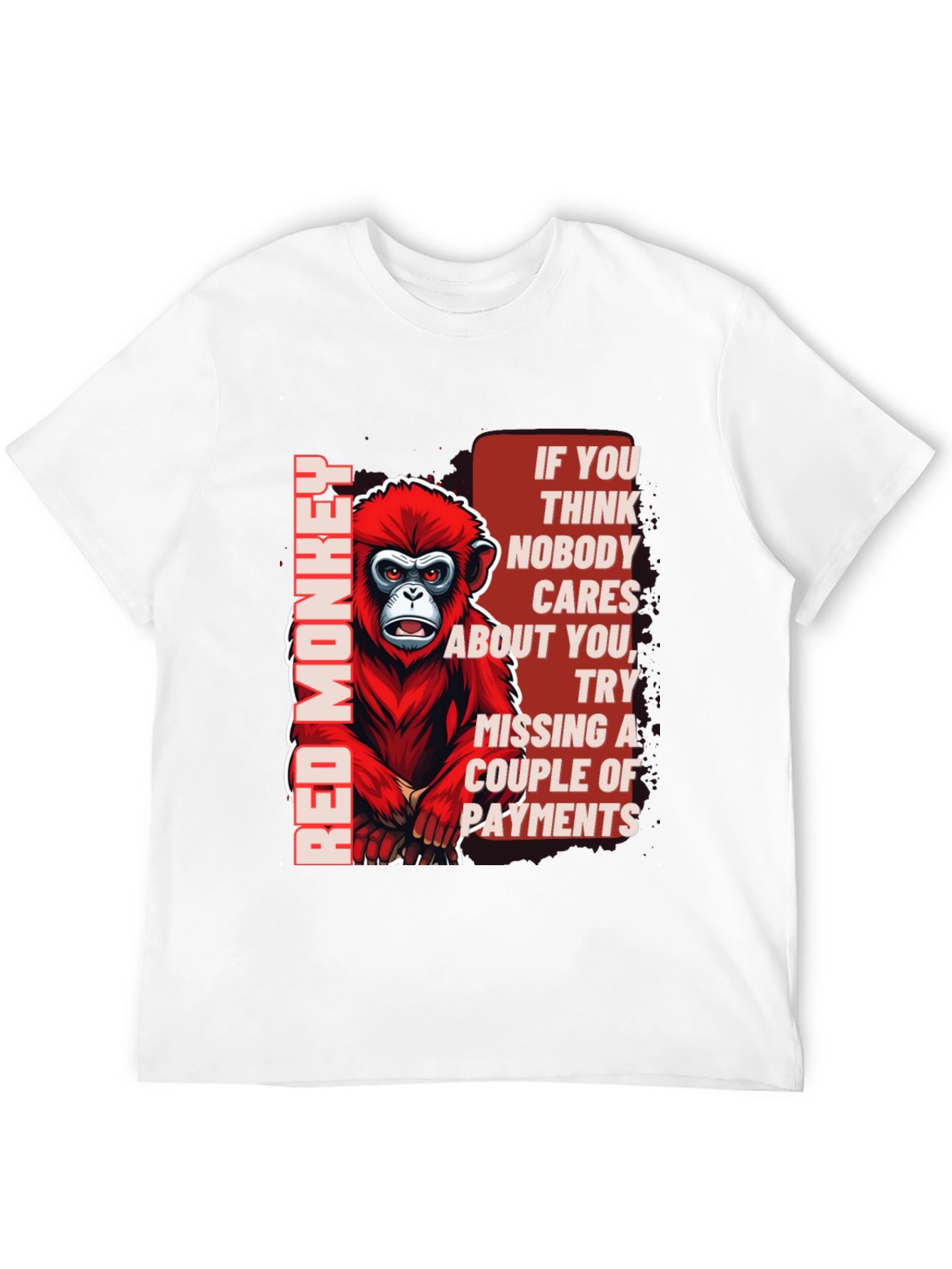 Red Monkey Graphic T-Shirt - Funny Sarcastic Tee