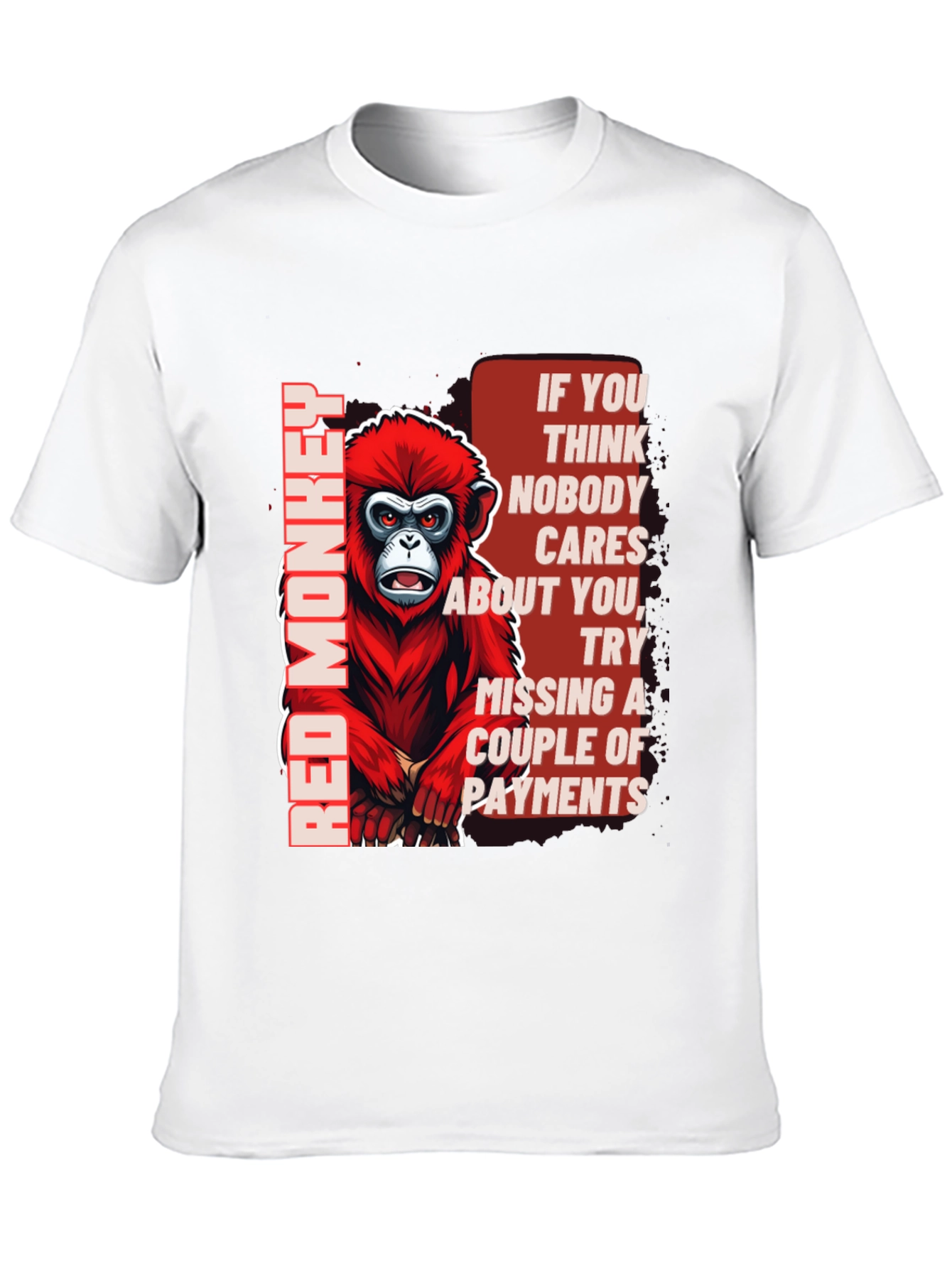 Red Monkey Graphic T-Shirt - Funny Sarcastic Tee
