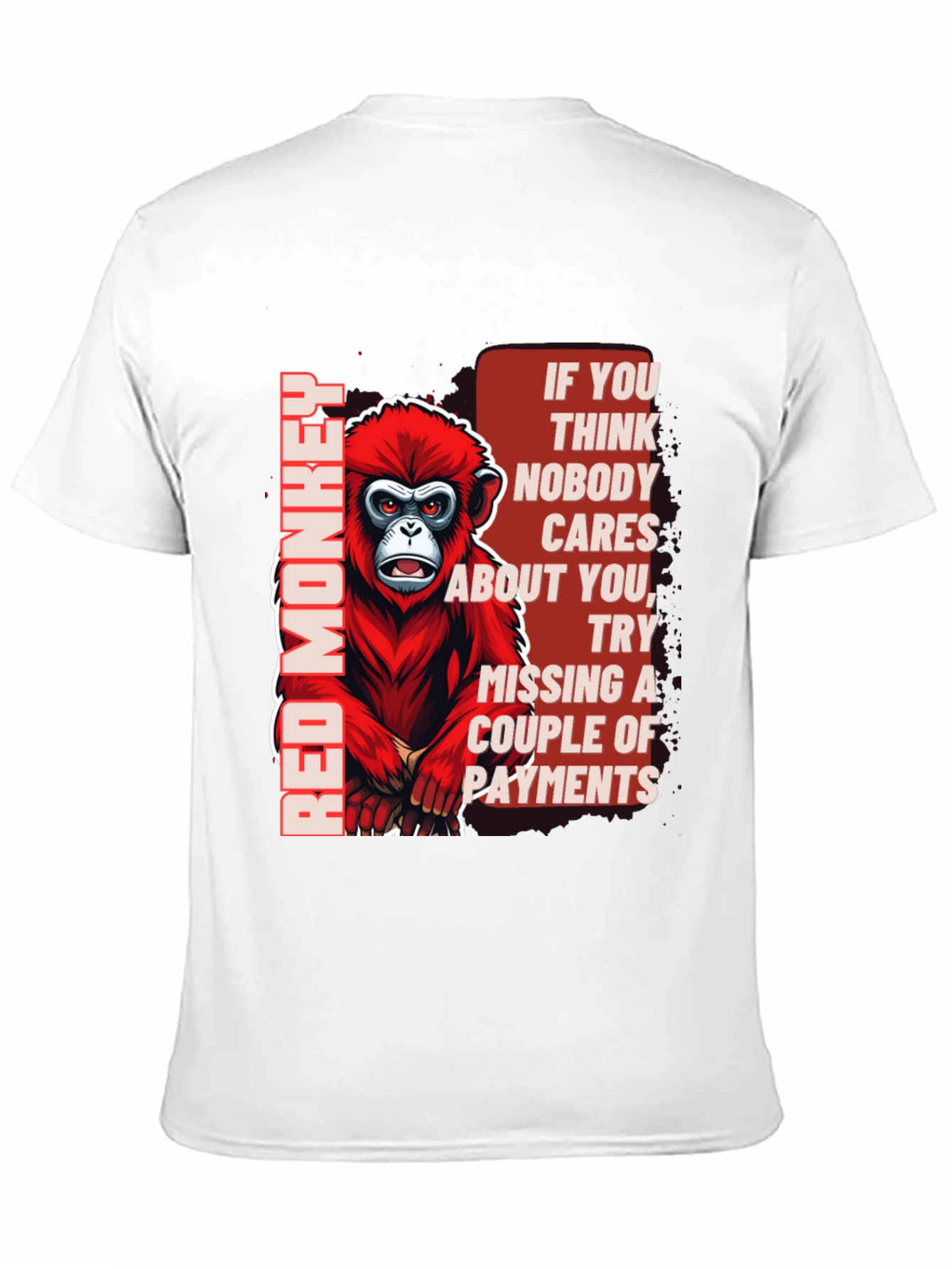 Red Monkey Graphic T-Shirt - Funny Sarcastic Tee
